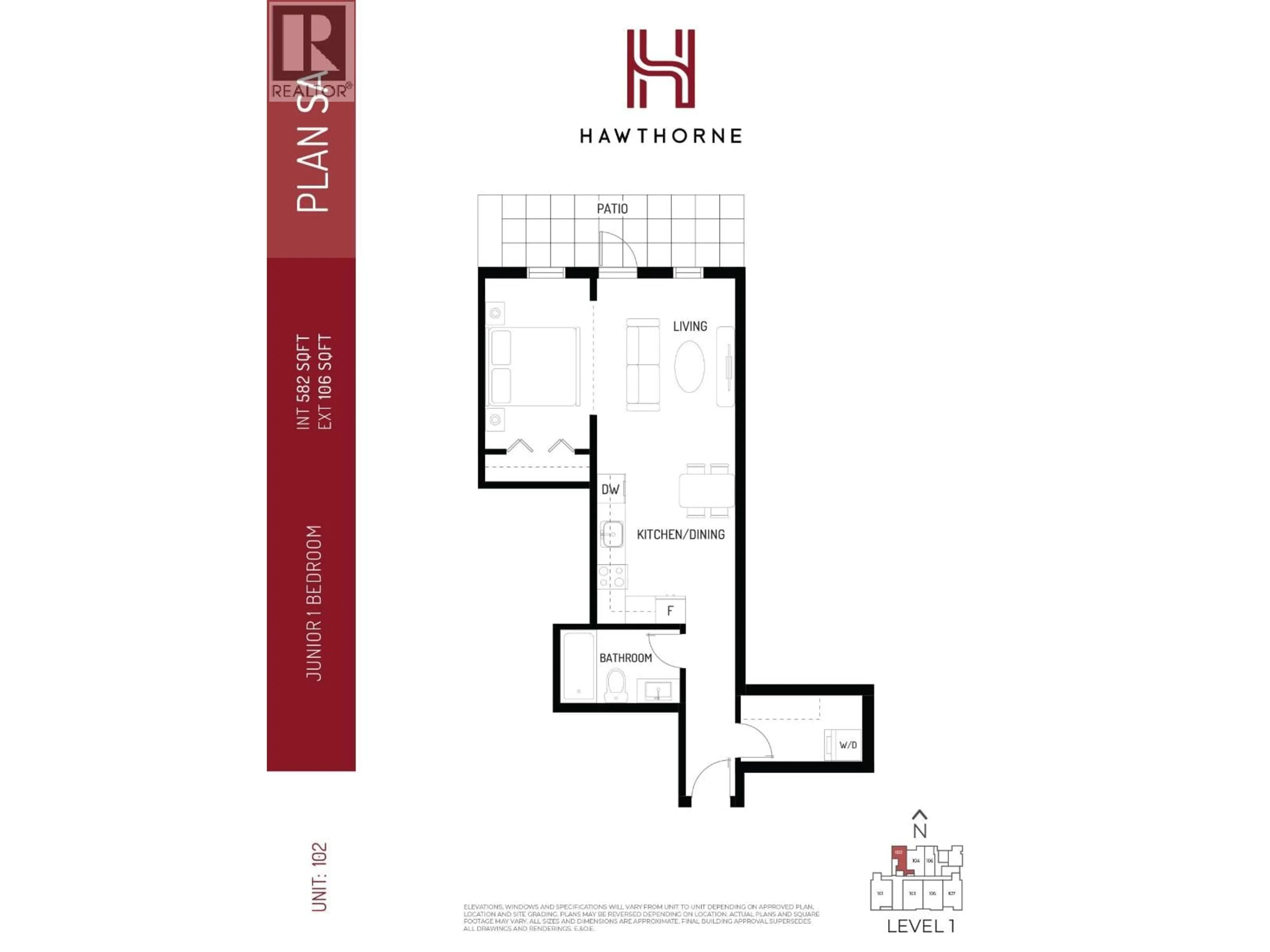 Floor plan for 102 - 2277 HAWTHORNE AVENUE, Port Coquitlam British Columbia V3C1W7