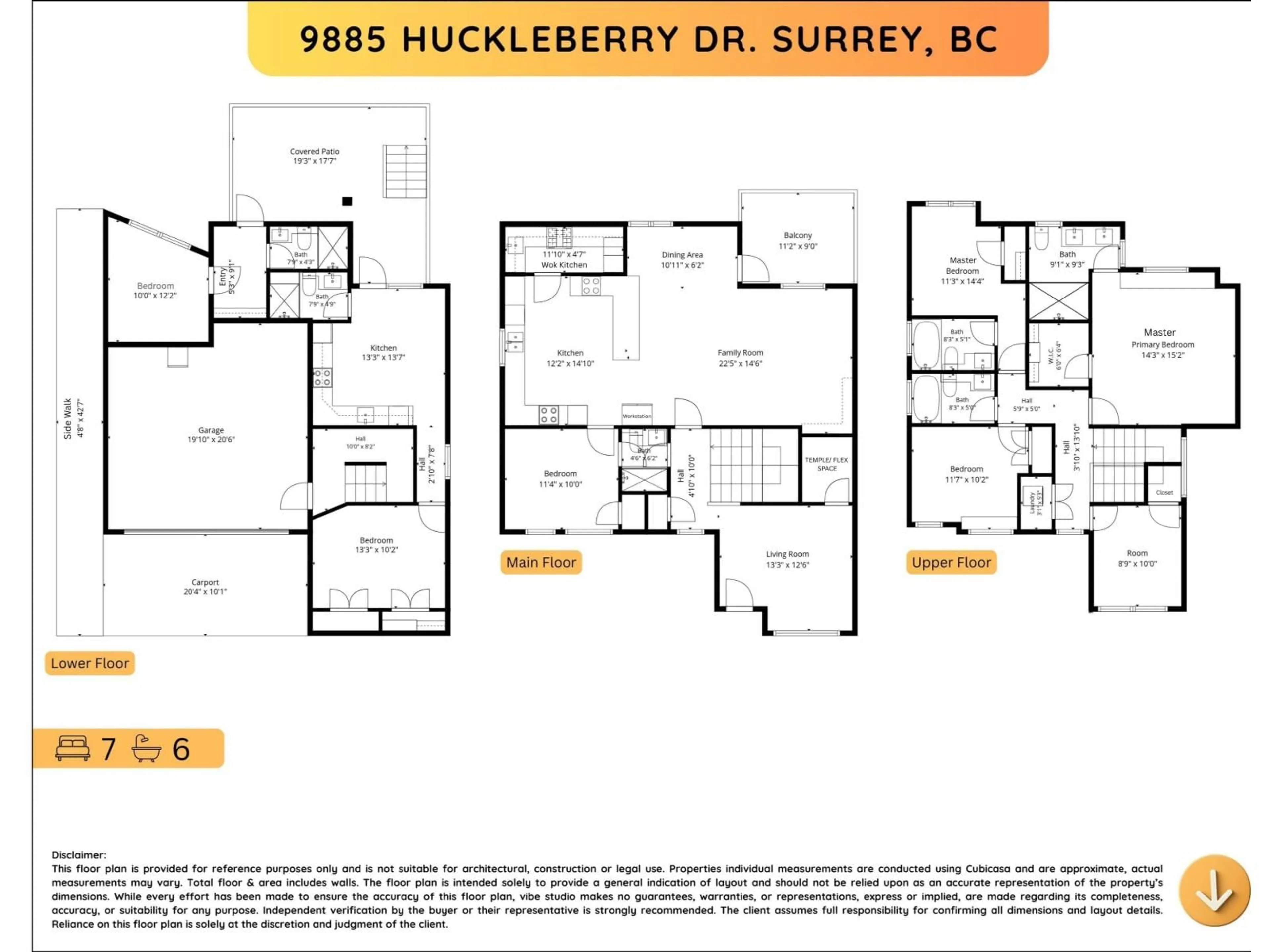 Floor plan for 9885 HUCKLEBERRY DRIVE, Surrey British Columbia V4N6T4