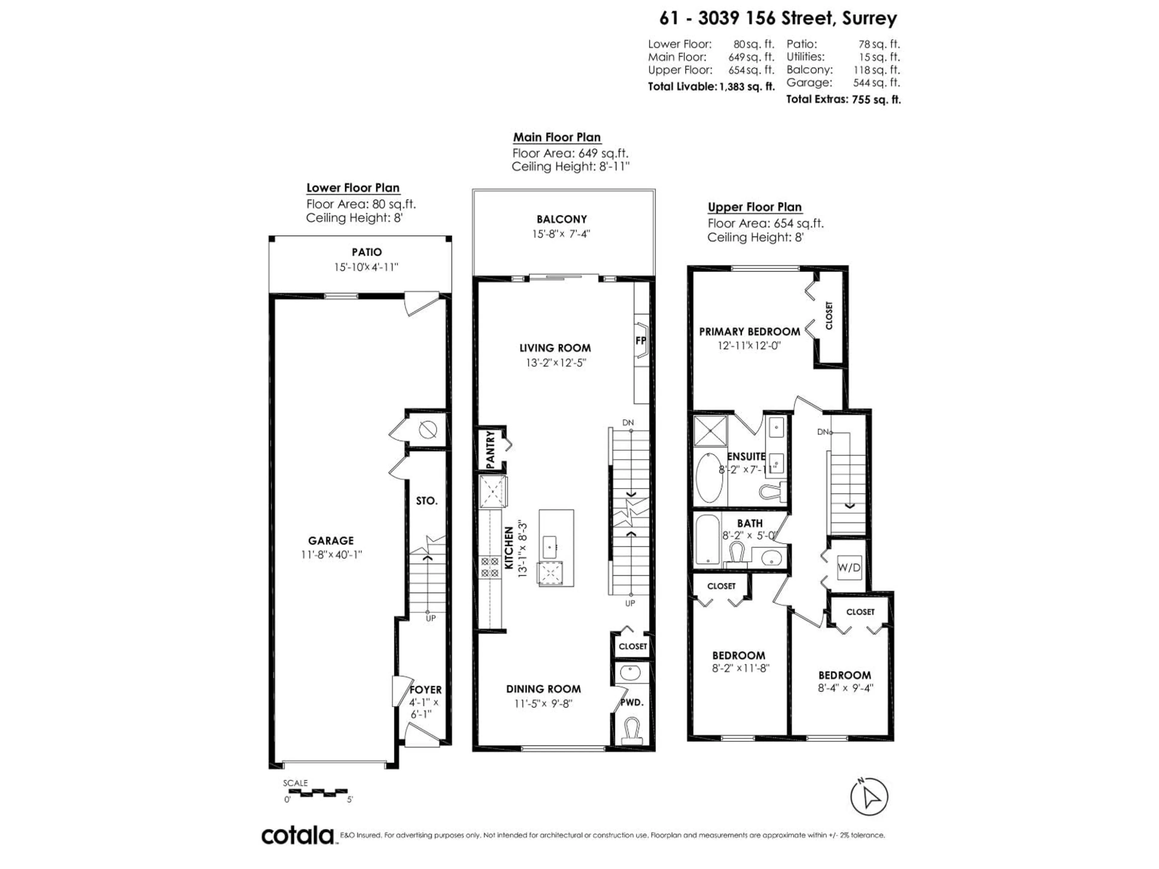 Floor plan for 107 - 15299 17A AVENUE, Surrey British Columbia V4A1V4
