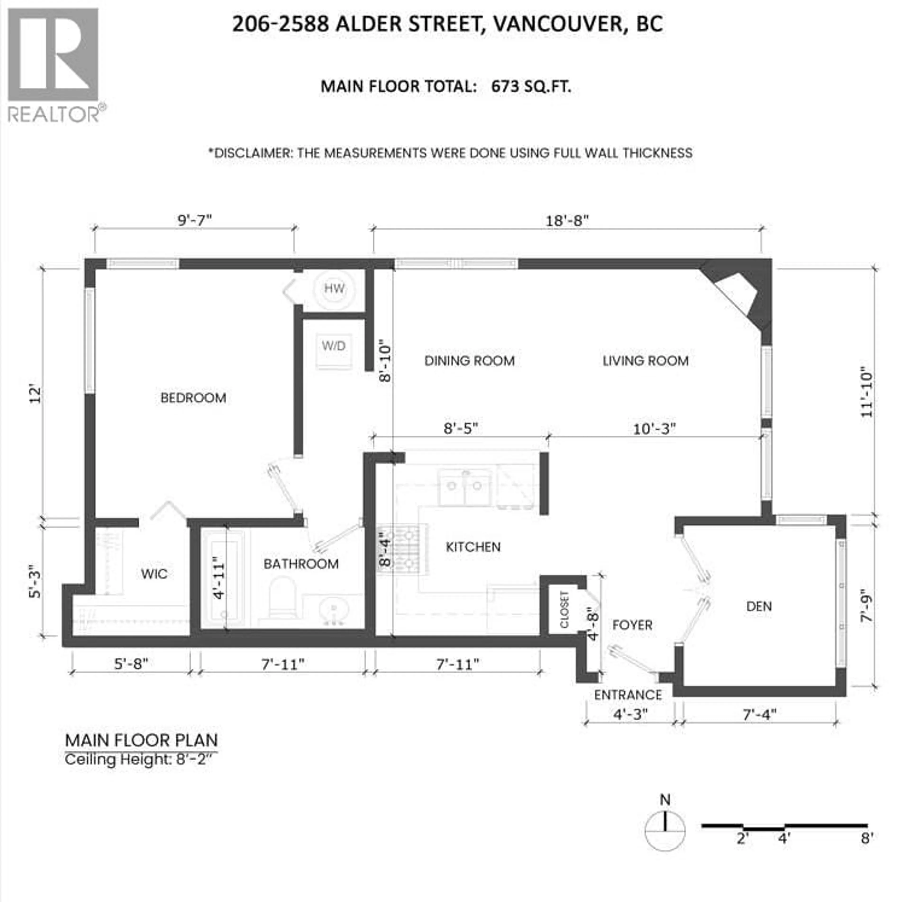 Floor plan for 206 - 2588 ALDER STREET, Vancouver British Columbia V6H4E5