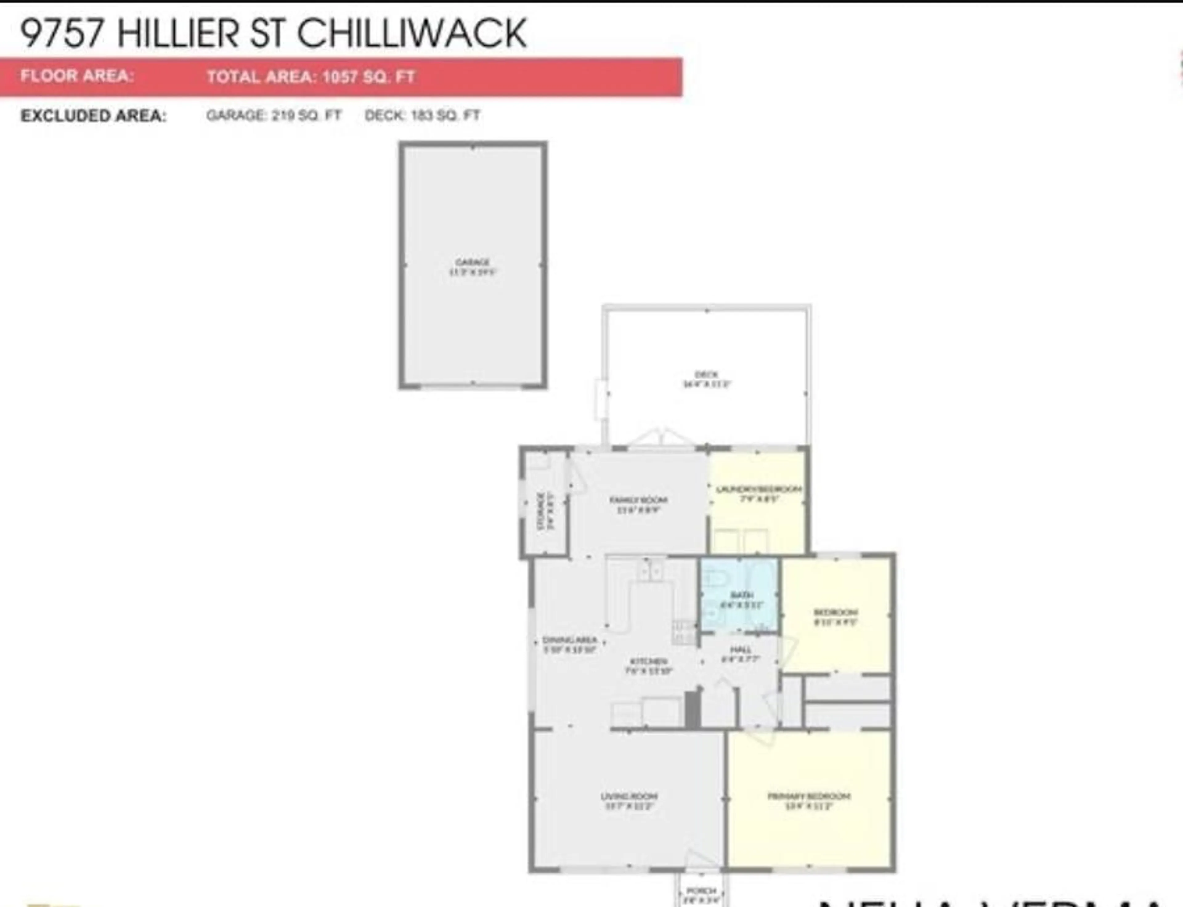 Floor plan for 9757 HILLIER STREET, Chilliwack British Columbia V2P4K2