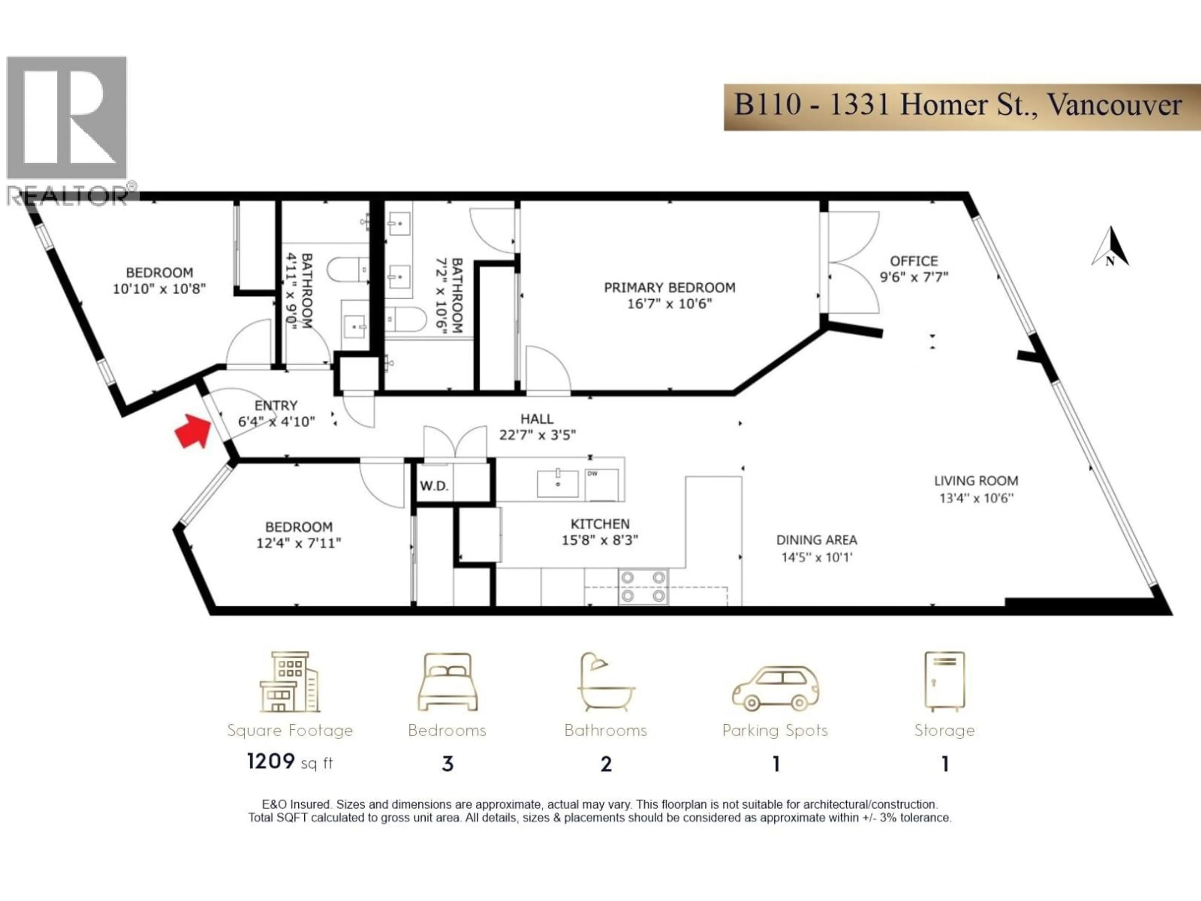 Floor plan for B110 - 1331 HOMER STREET, Vancouver British Columbia V6B5M5