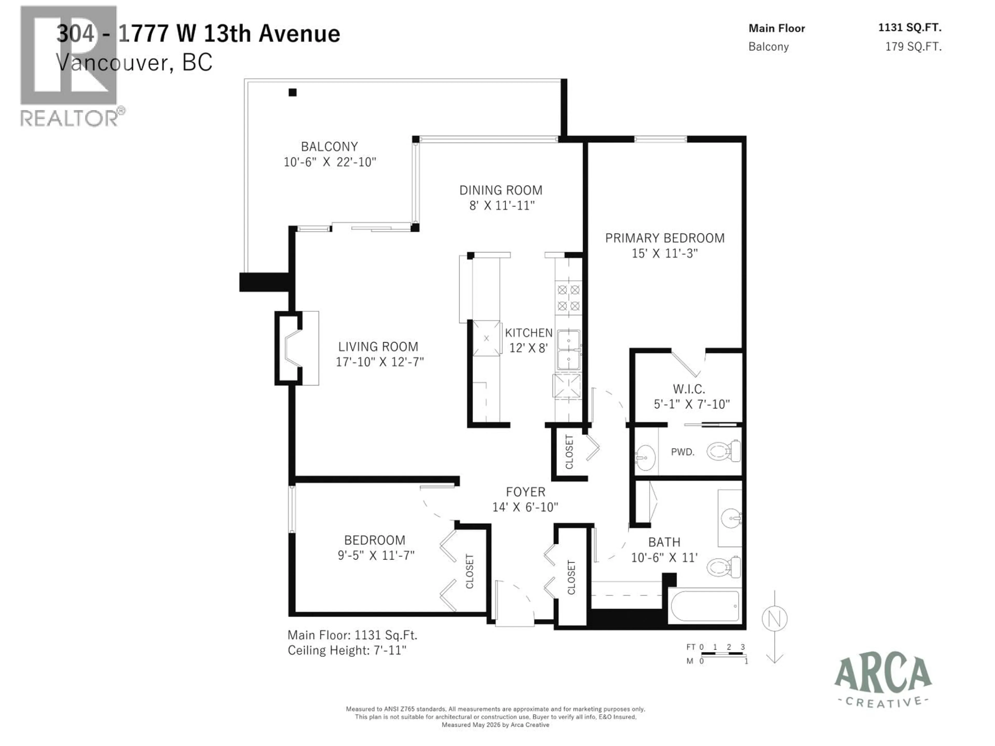 Floor plan for 304 - 1777 13TH AVENUE, Vancouver British Columbia V6J2H2
