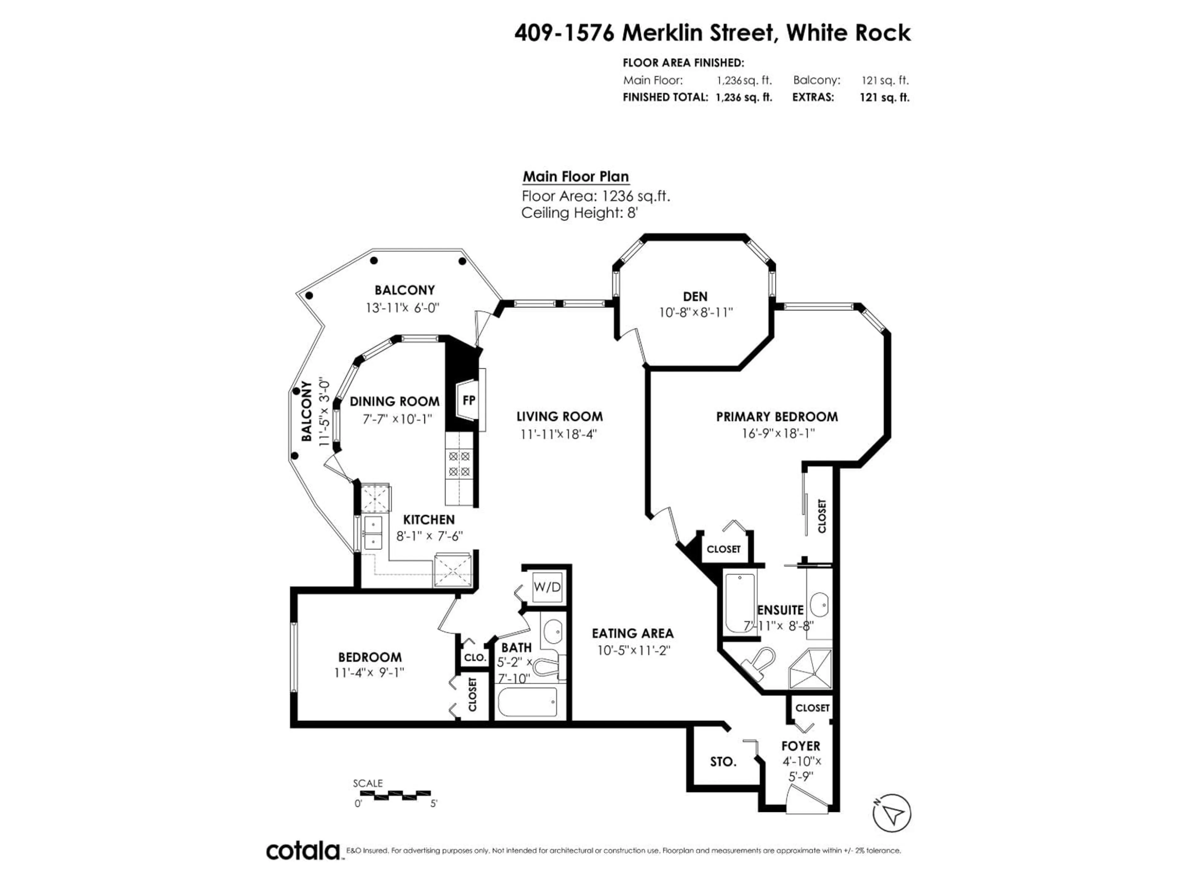 Floor plan for 409 - 1576 MERKLIN STREET, White Rock British Columbia V4B5K2