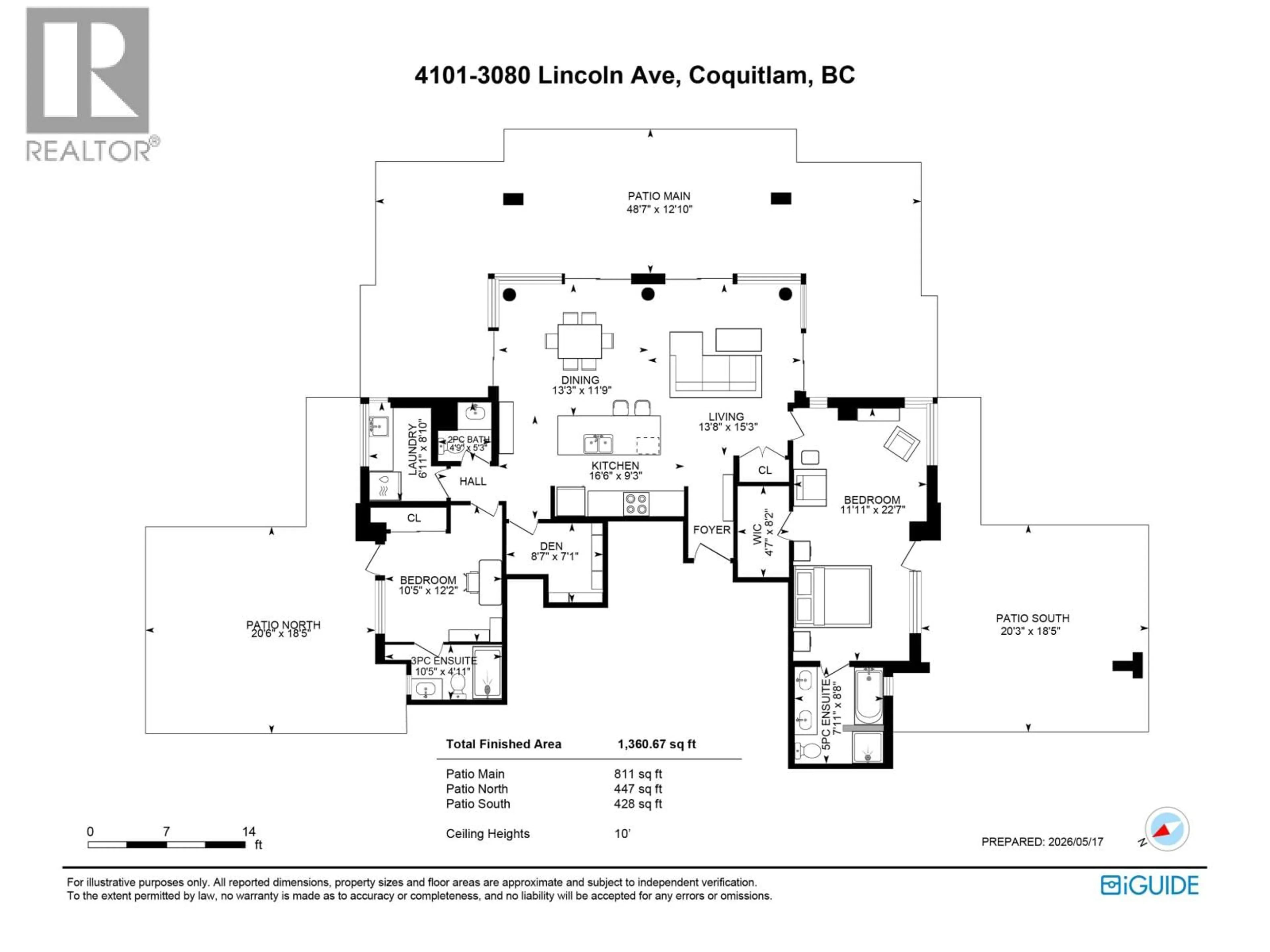 Floor plan for 4101 - 3080 LINCOLN AVENUE, Coquitlam British Columbia V3B0L9