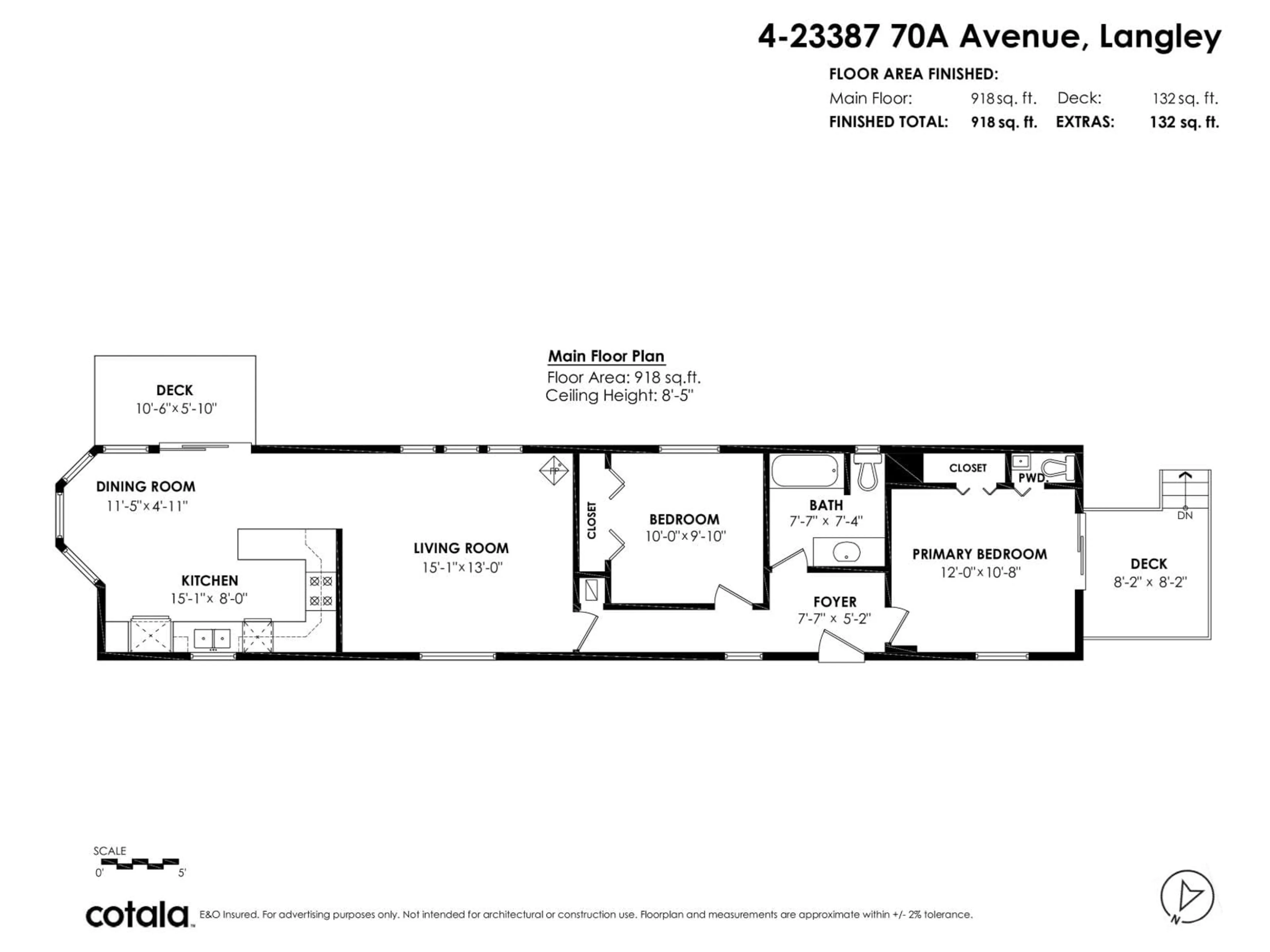 Floor plan for 4 - 23387 70A AVENUE, Langley British Columbia V2Y2J2