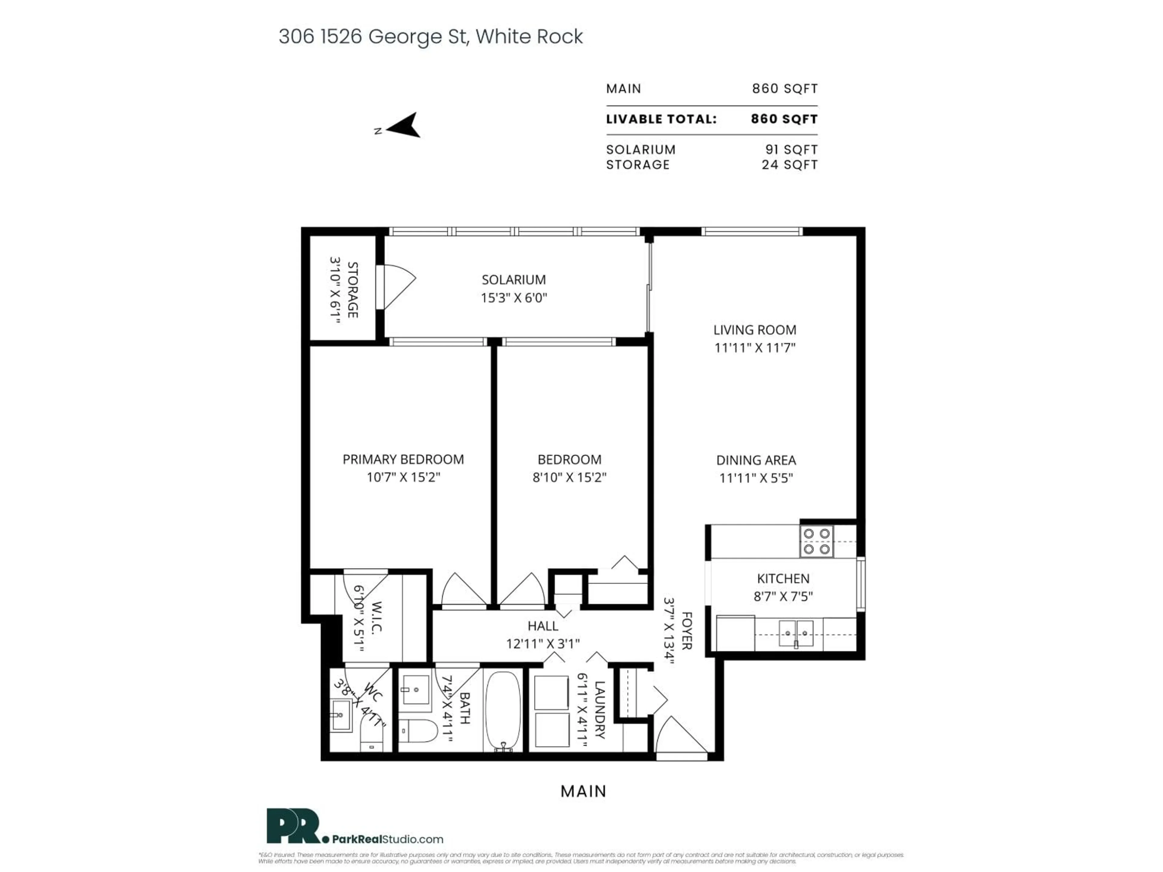 Floor plan for 306 - 1526 GEORGE STREET, White Rock British Columbia V4B4A5