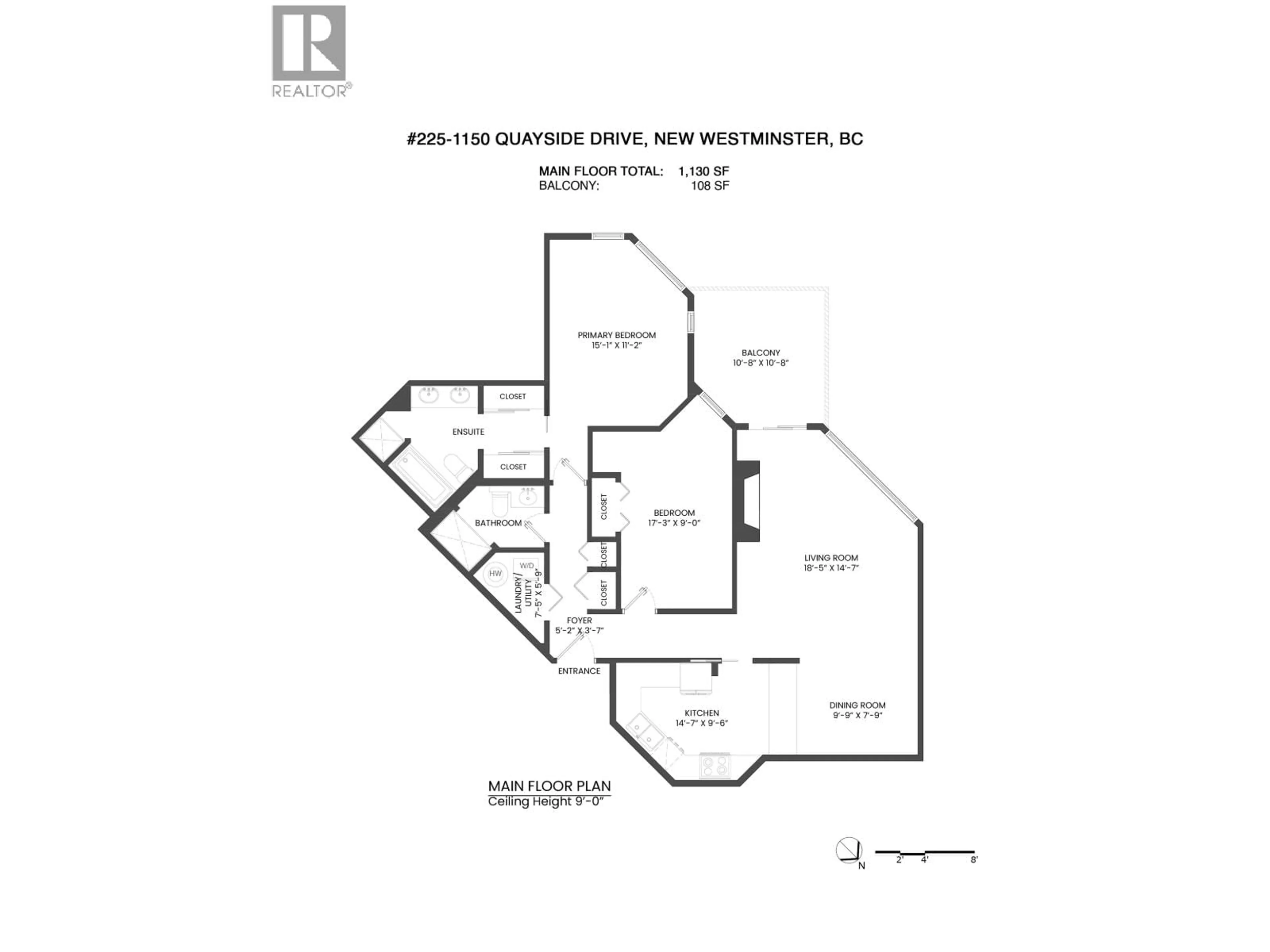 Floor plan for 225 - 1150 QUAYSIDE DRIVE, New Westminster British Columbia V3M6E1