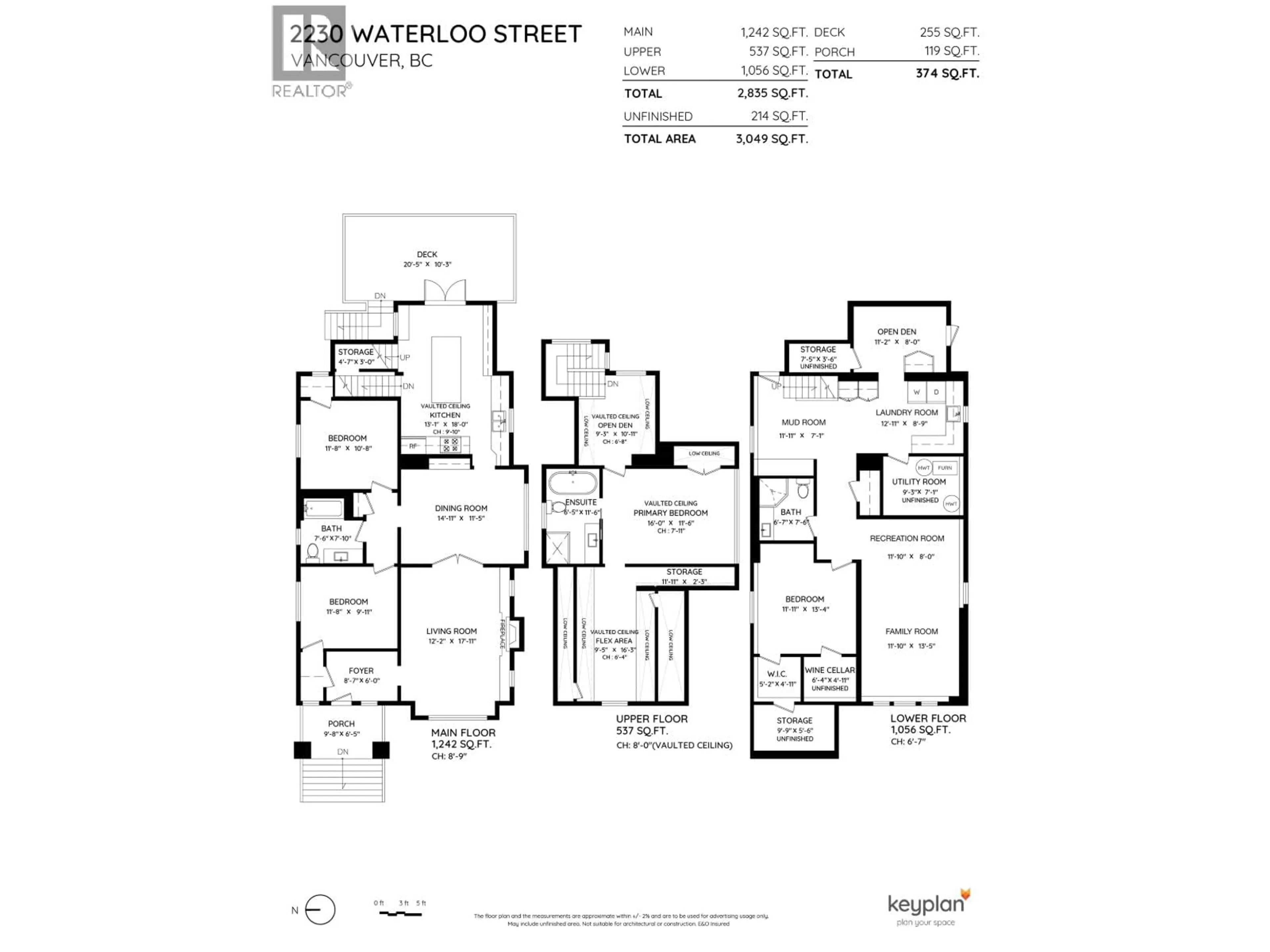 Floor plan for 2230 WATERLOO STREET, Vancouver British Columbia V6R3H3