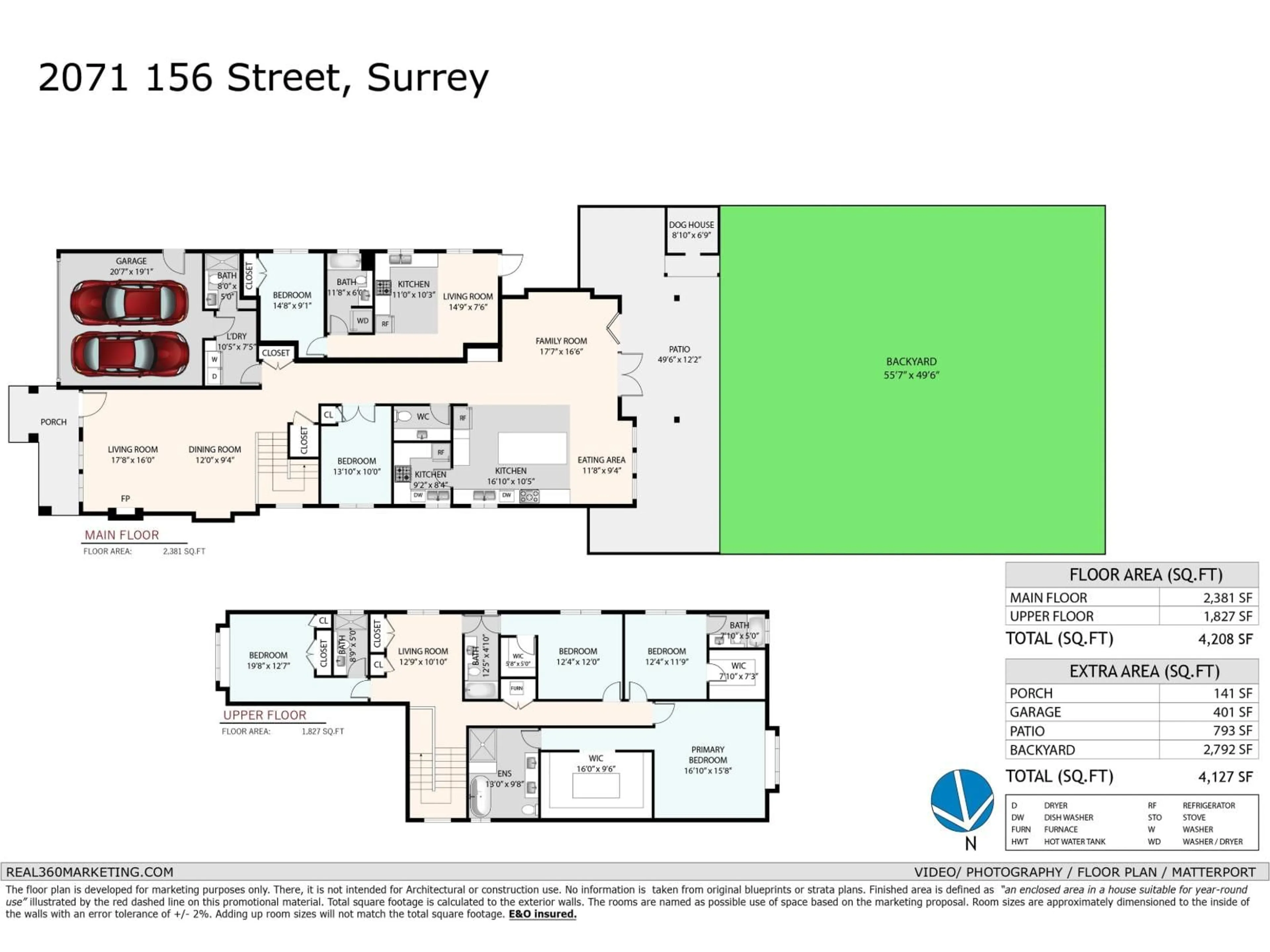 Floor plan for 2071 156 STREET, Surrey British Columbia V4A4T9