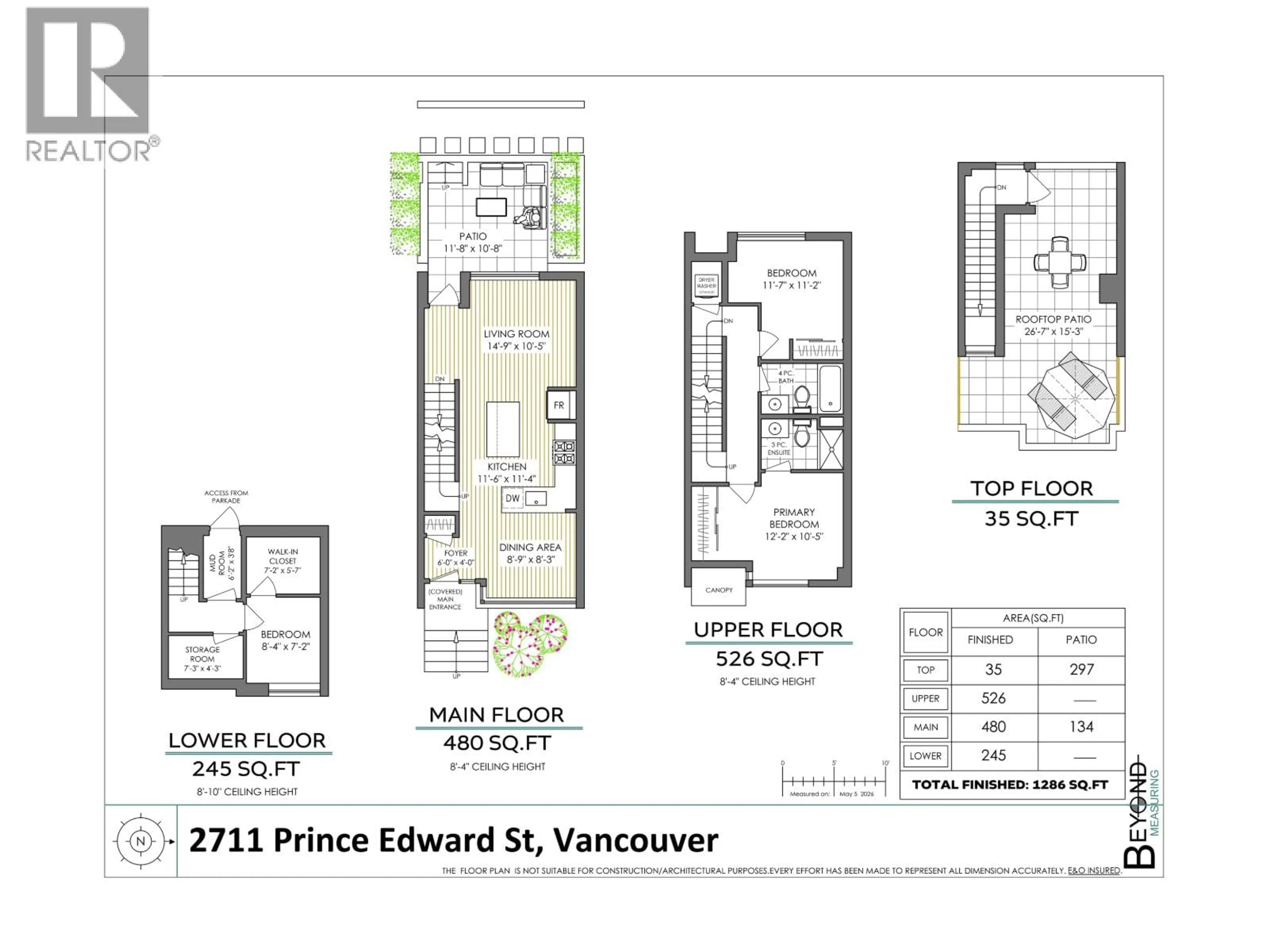 Floor plan for 2711 PRINCE EDWARD STREET, Vancouver British Columbia V5T4V8