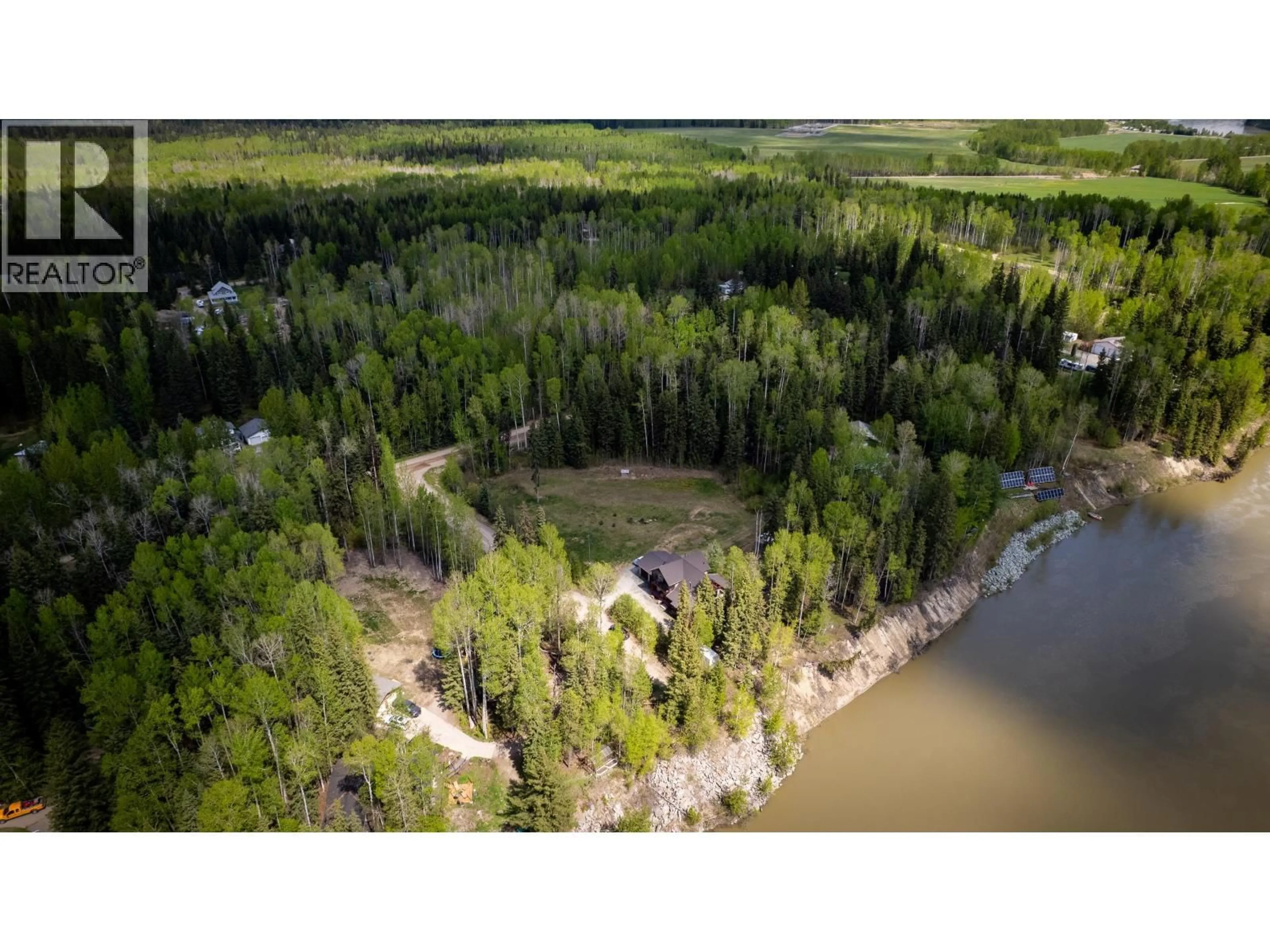 A pic from outside/outdoor area/front of a property/back of a property/a pic from drone, water/lake/river/ocean view for 2361 ESTATE ROAD, Prince George British Columbia V2K5R9