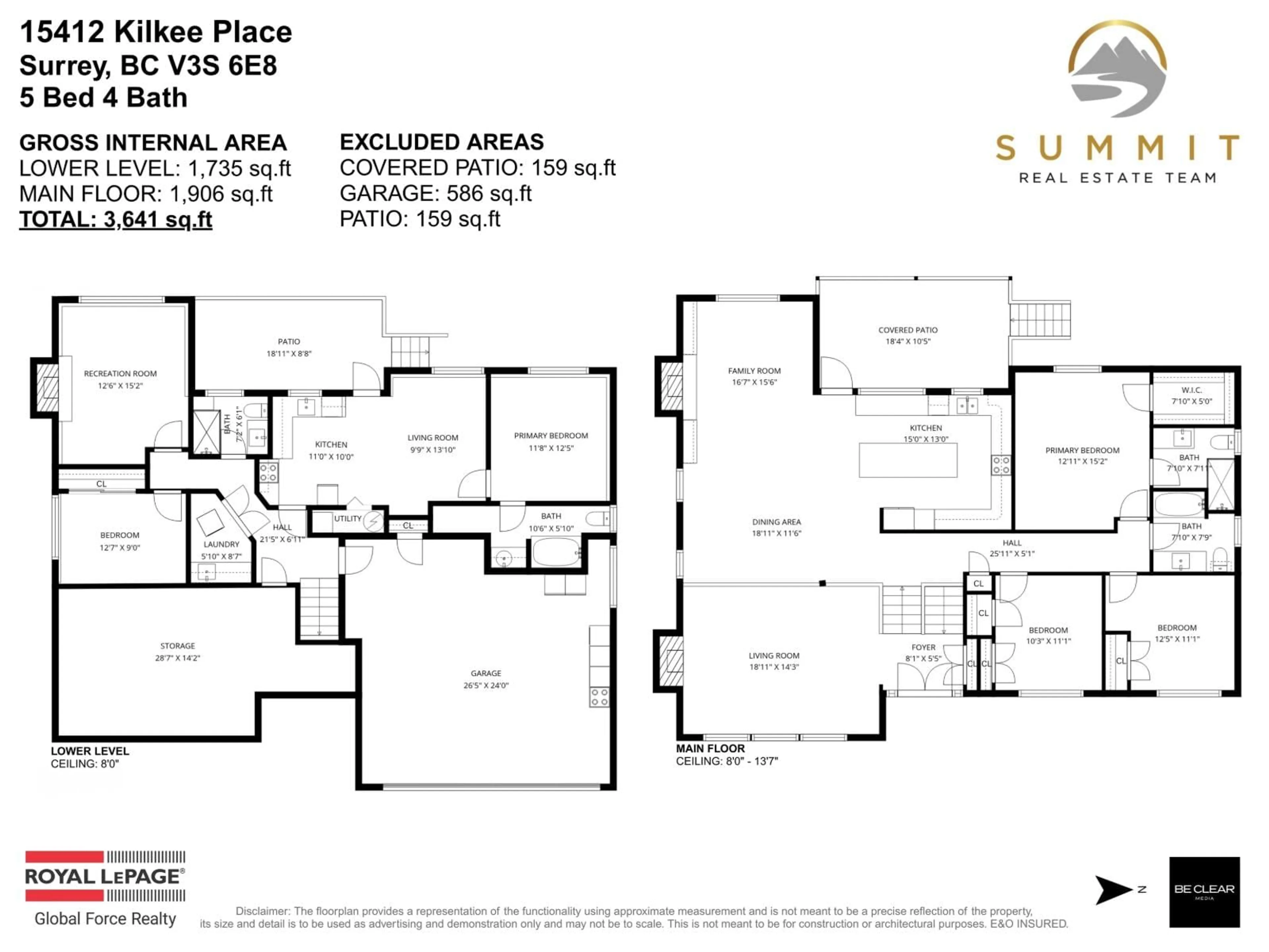 Floor plan for 15412 KILKEE PLACE, Surrey British Columbia V3S6E8
