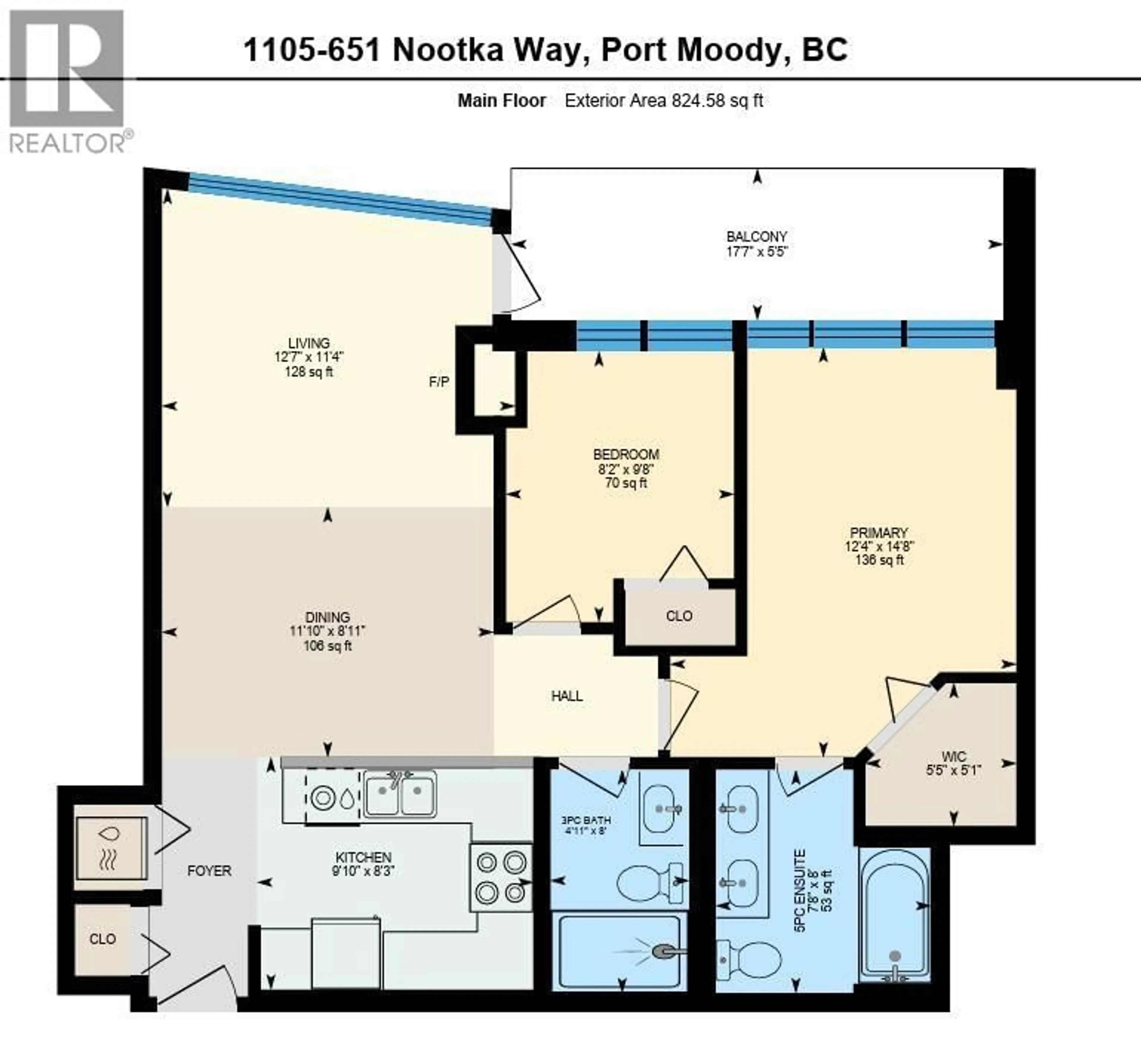 Floor plan for 1105 - 651 NOOTKA WAY, Port Moody British Columbia V3H0A1