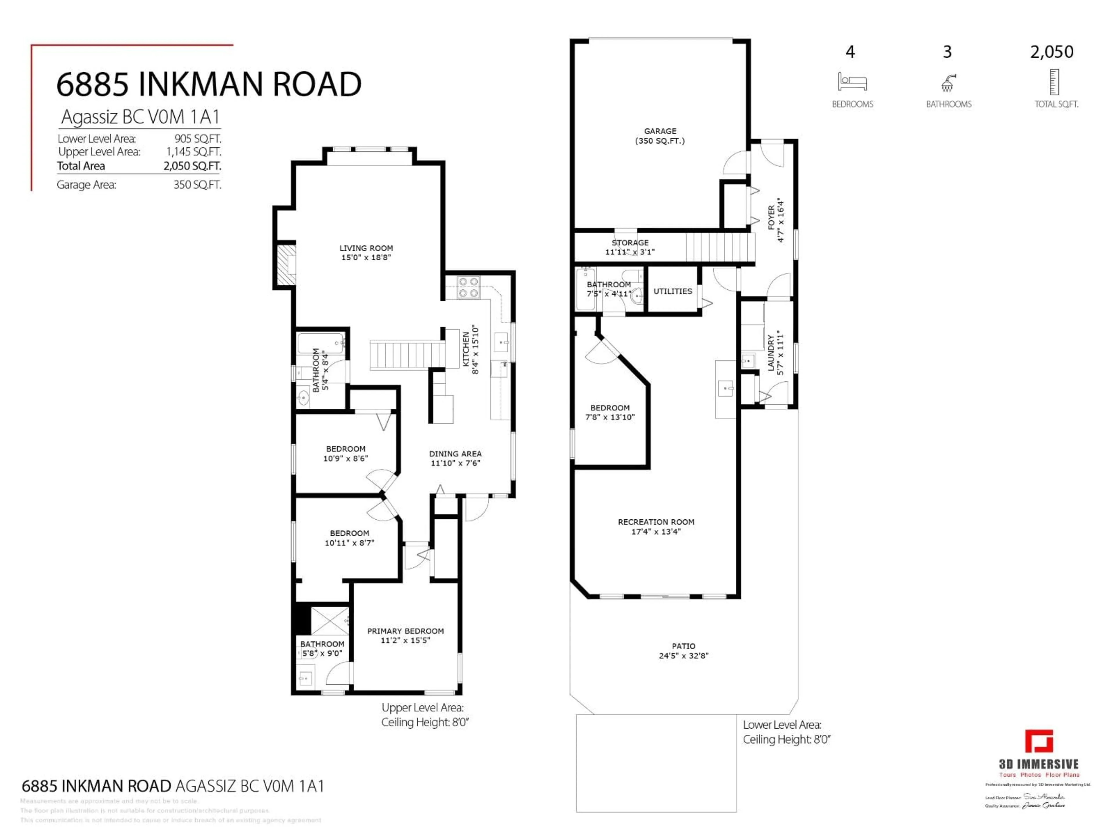 Floor plan for 6885 INKMAN ROAD, Agassiz British Columbia V0M1A1