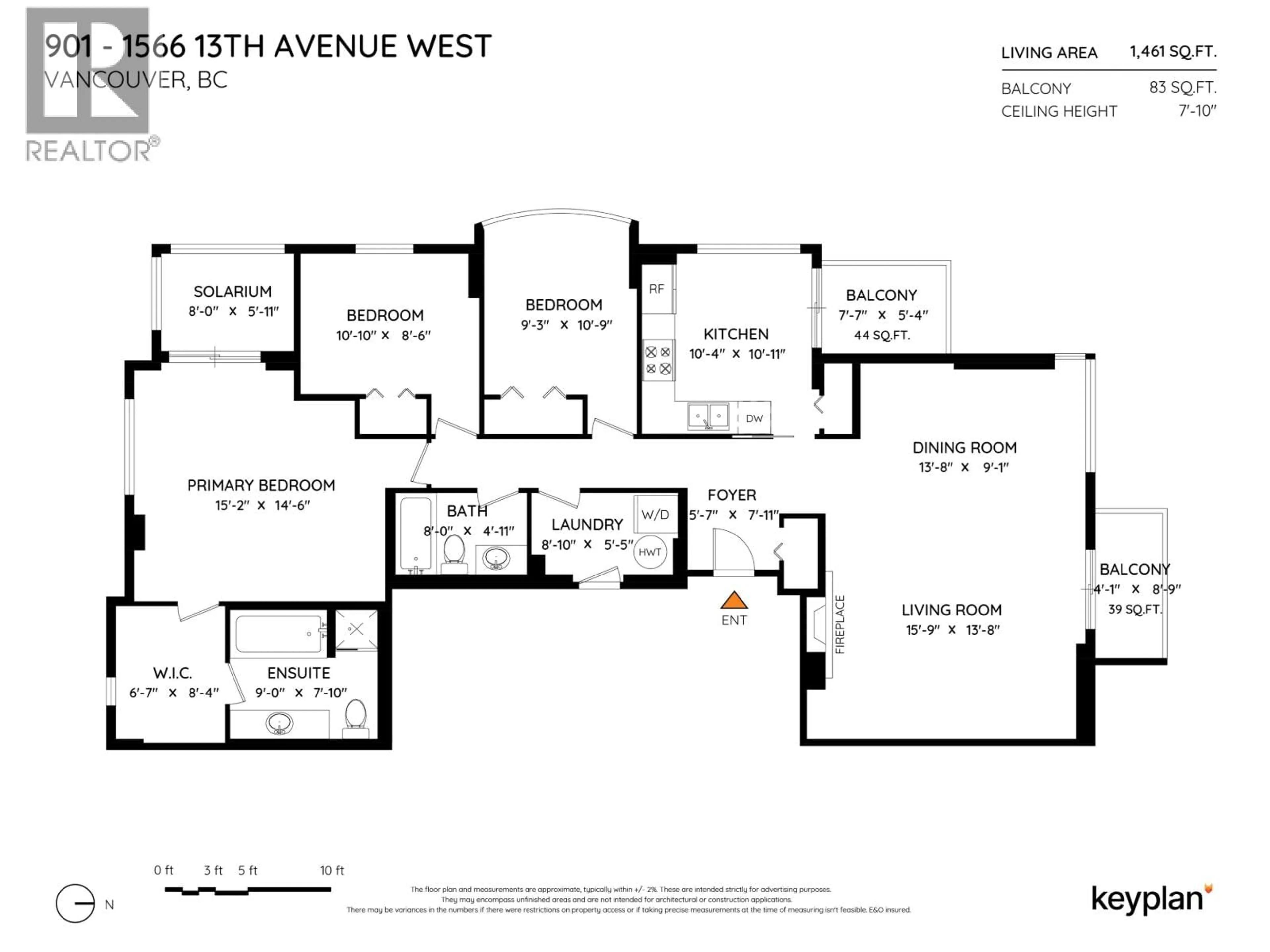 Floor plan for 901 - 1566 13TH AVENUE, Vancouver British Columbia V6J2G4
