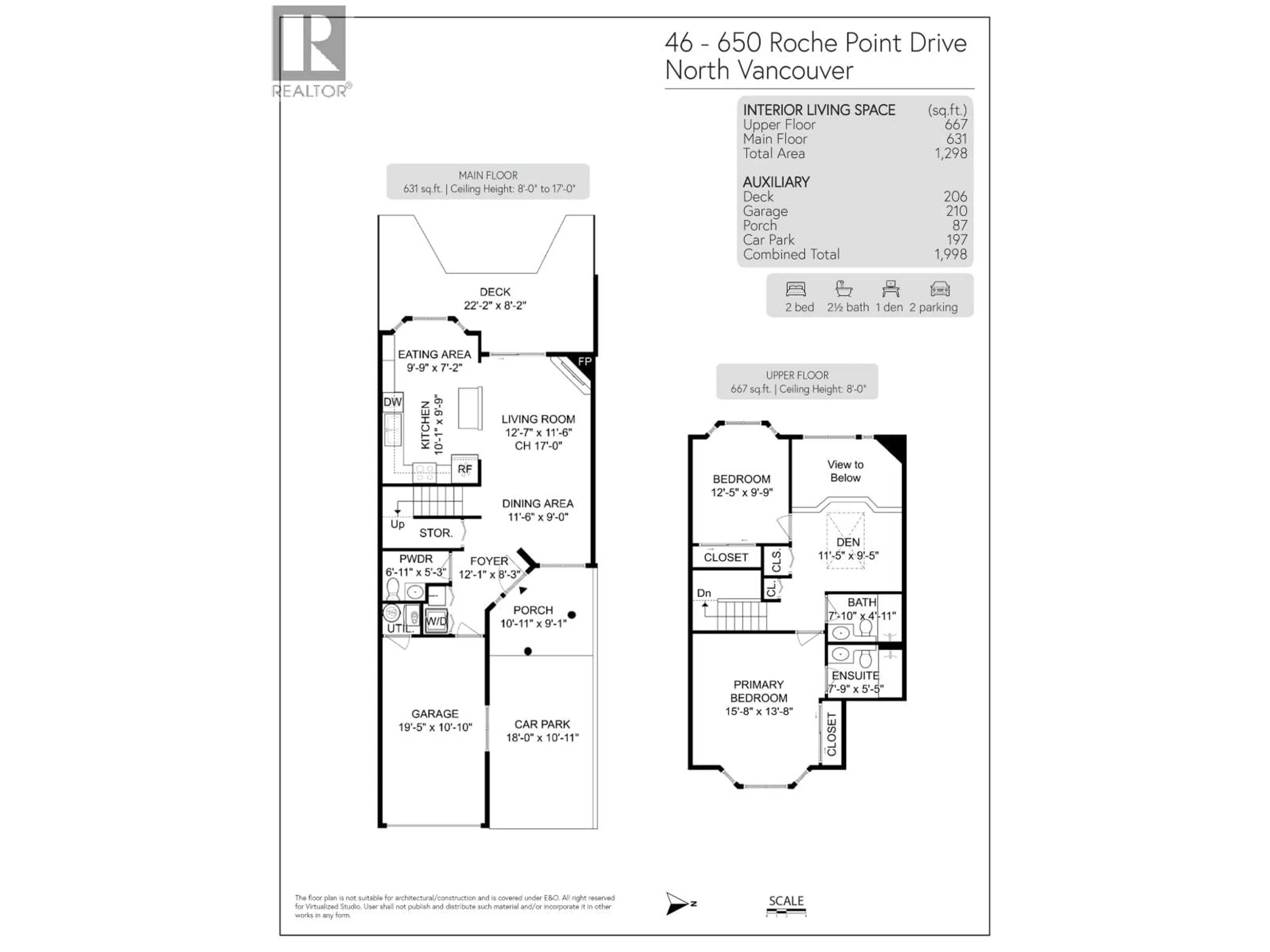 Floor plan for 45 - 650 ROCHE POINT DRIVE, North Vancouver British Columbia V7H2Z5