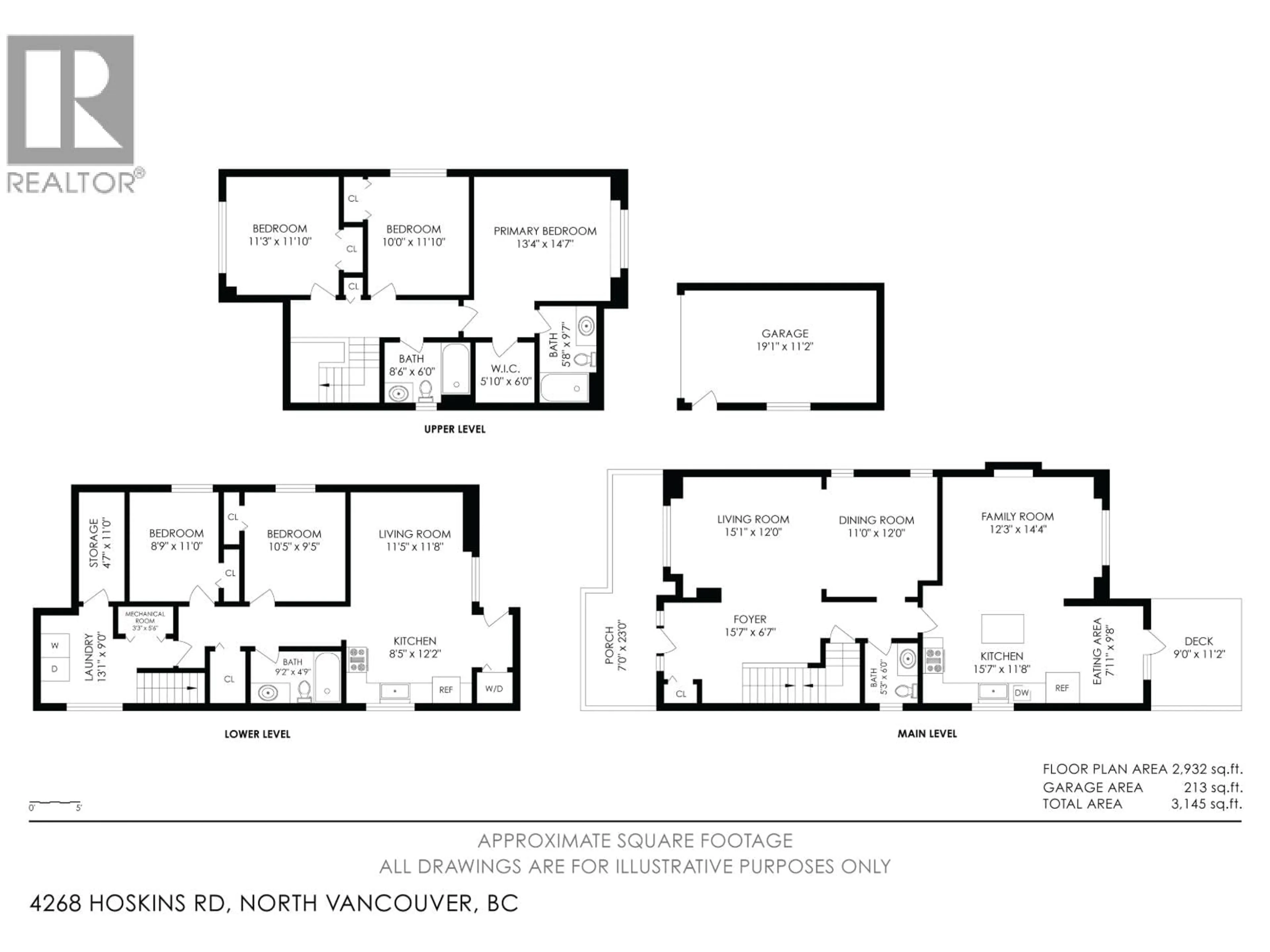 Floor plan for 4268 HOSKINS ROAD, North Vancouver British Columbia V7K2P6