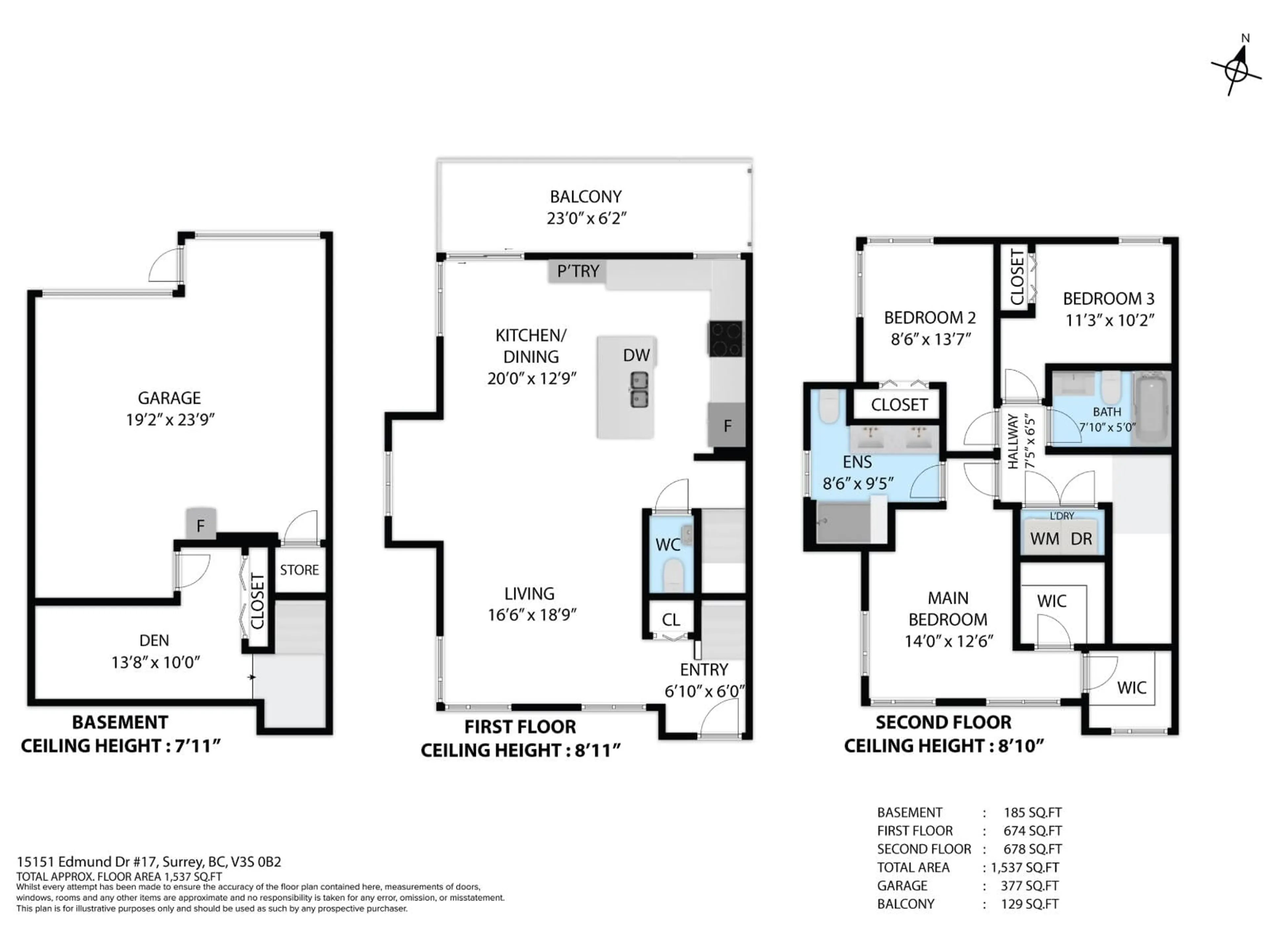 Floor plan for 17 - 15151 EDMUND DRIVE, Surrey British Columbia V3S0B2