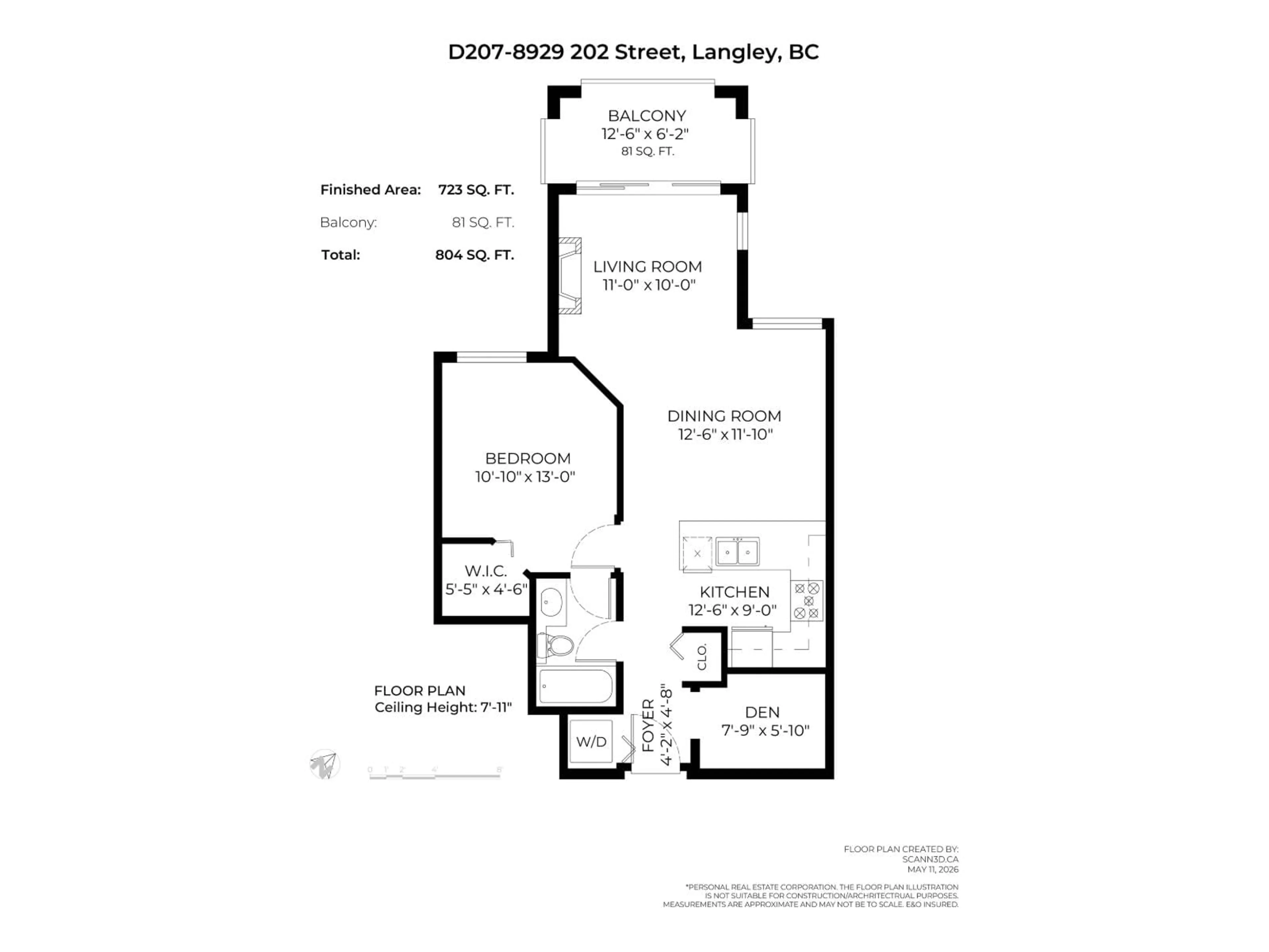 Floor plan for D207 - 8929 202 STREET, Langley British Columbia V1M0B4