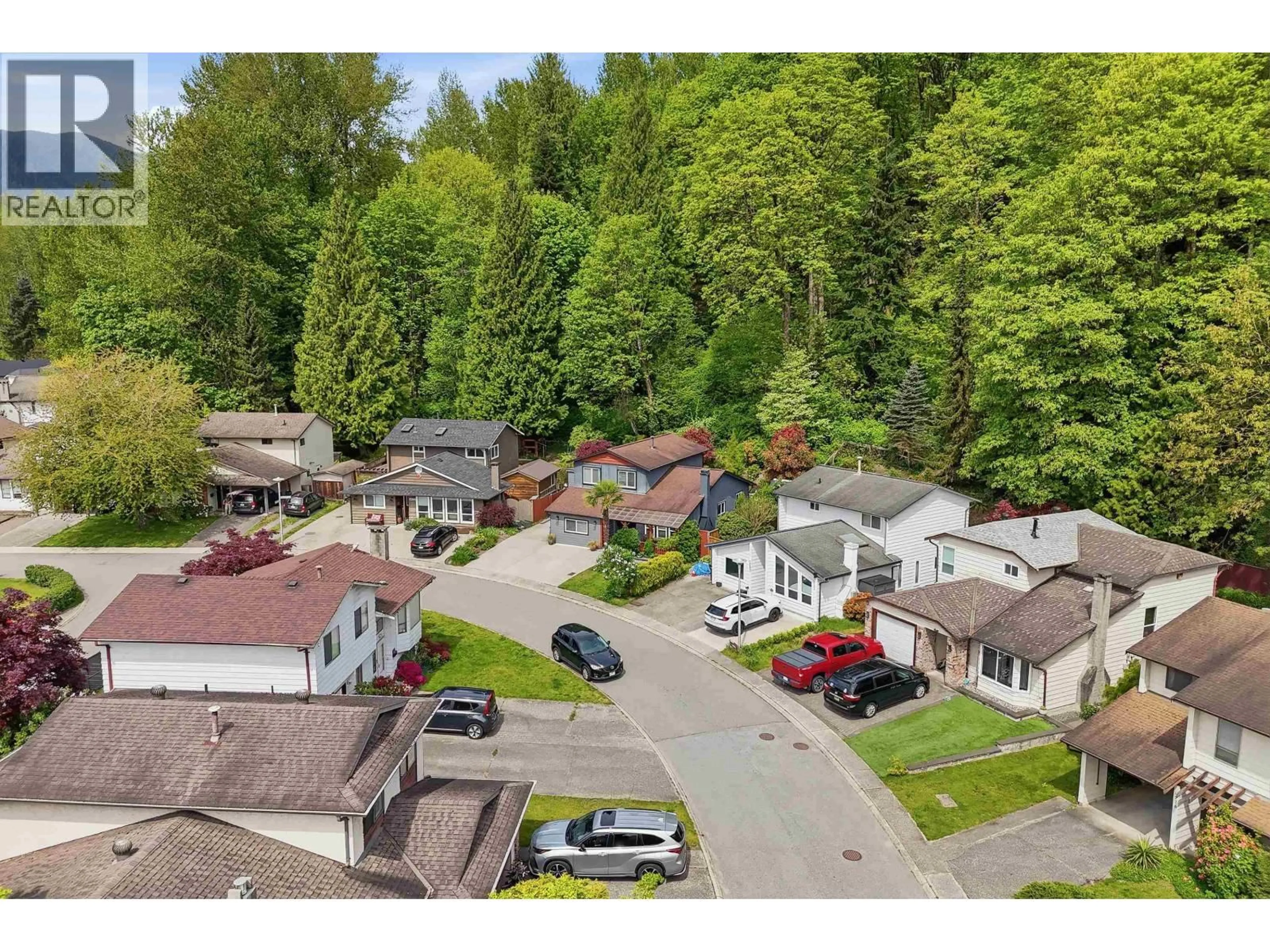 A pic from outside/outdoor area/front of a property/back of a property/a pic from drone, street for 1282 BLUFF DRIVE, Coquitlam British Columbia V3E1C1