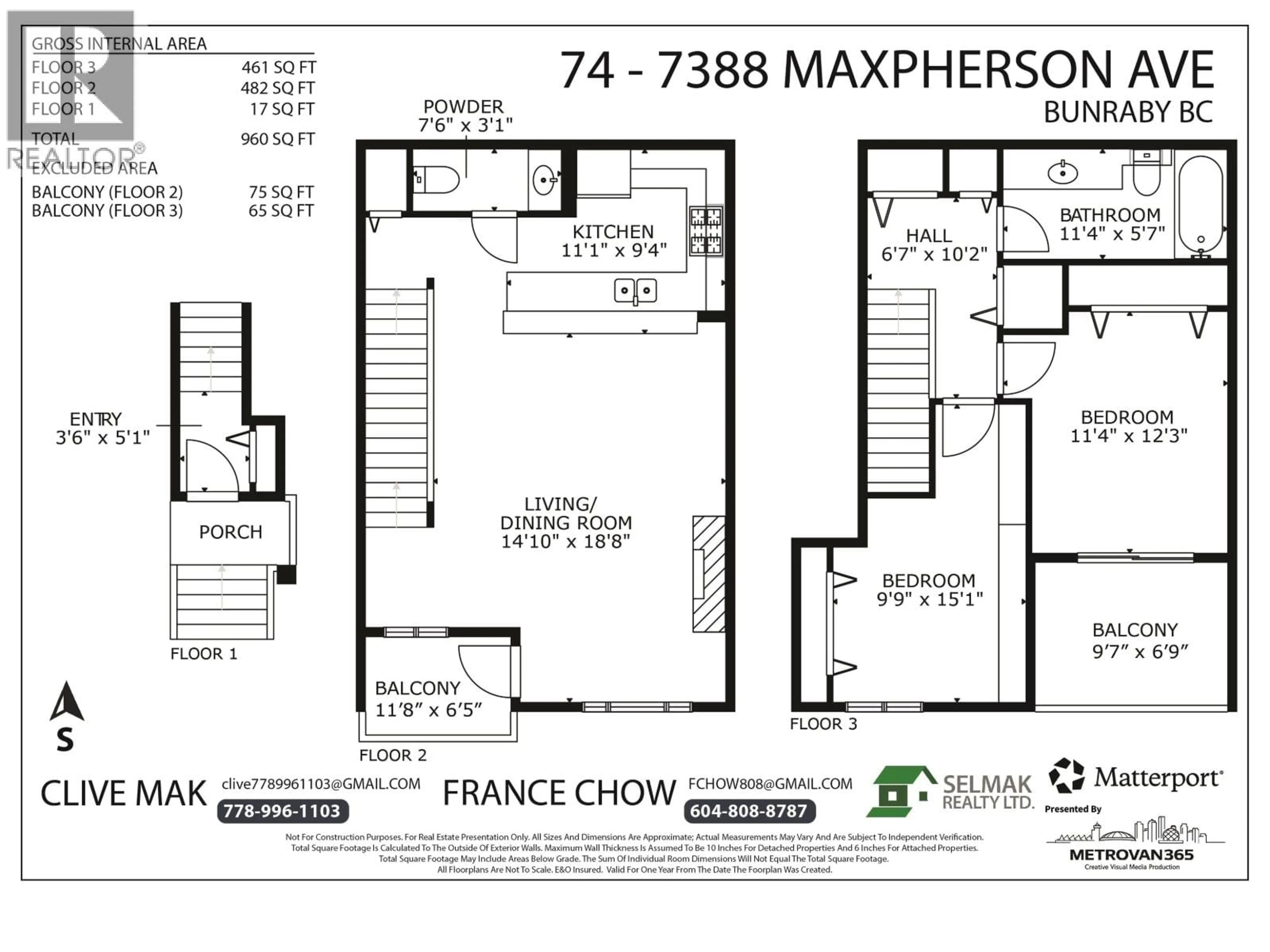 Floor plan for 74 - 7388 MACPHERSON AVENUE, Burnaby British Columbia V5J0A1