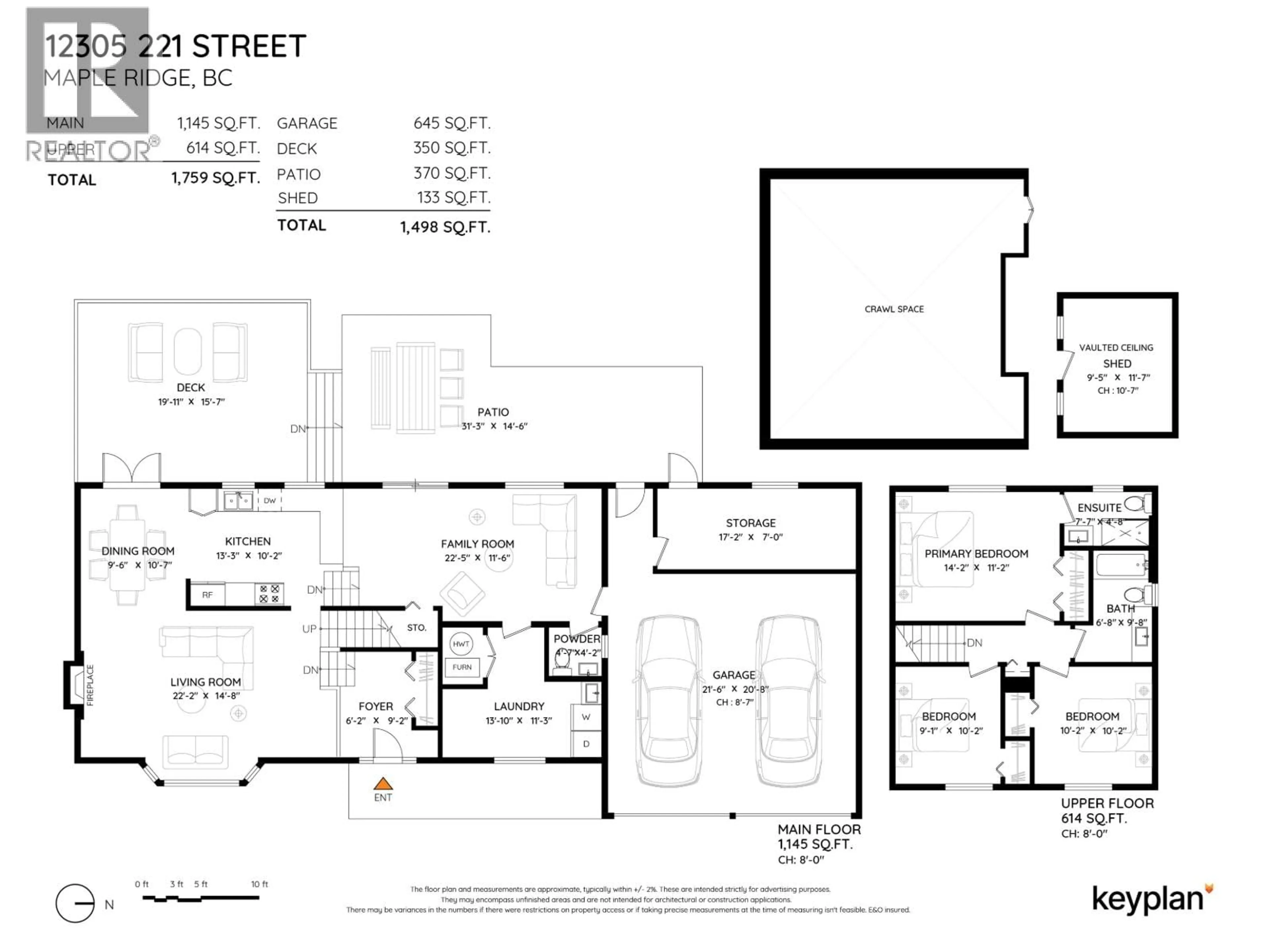 Floor plan for 12305 221 STREET, Maple Ridge British Columbia V2X5T4