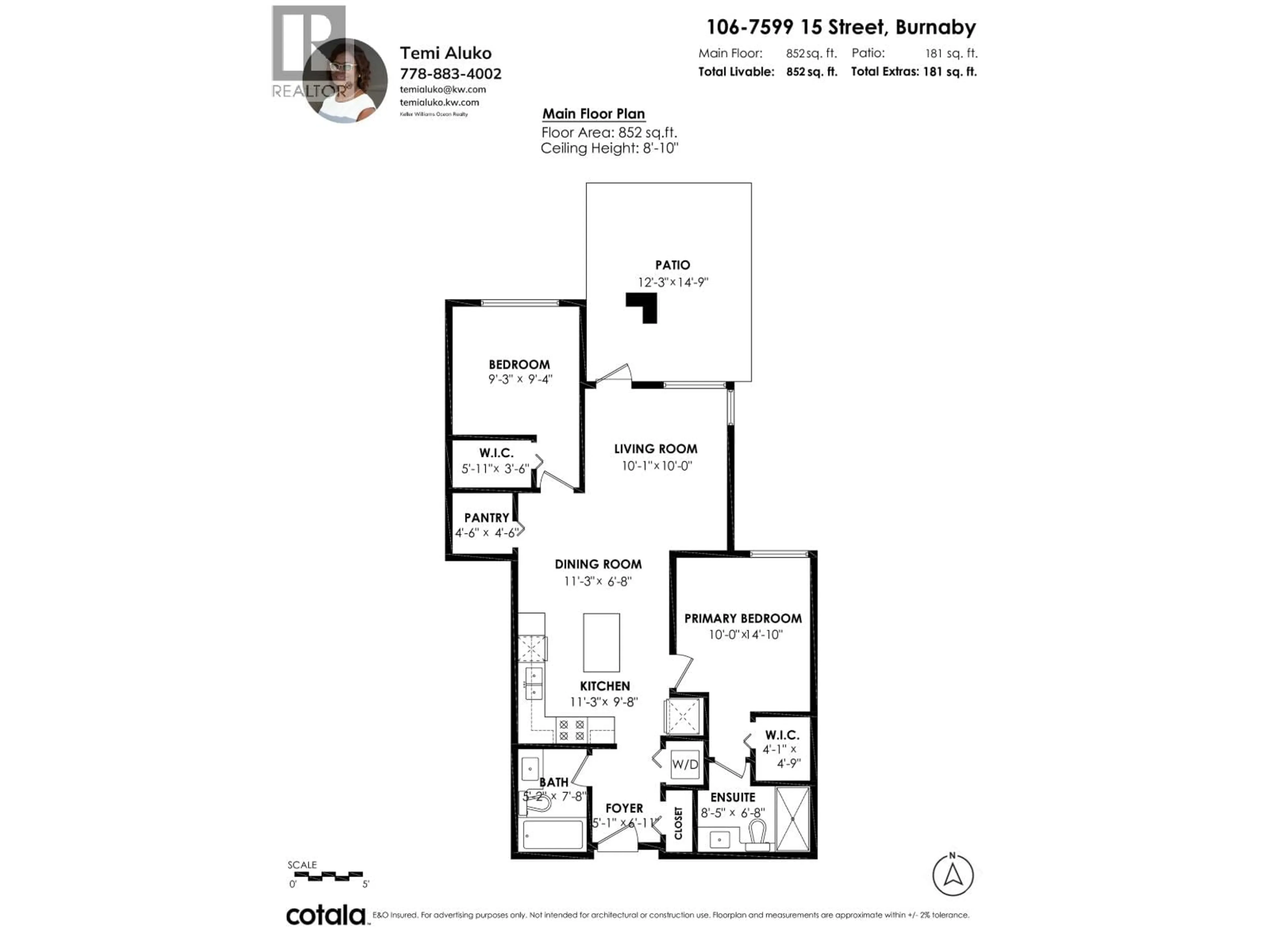 Floor plan for 106 - 7599 15TH STREET, Burnaby British Columbia V3N0H9