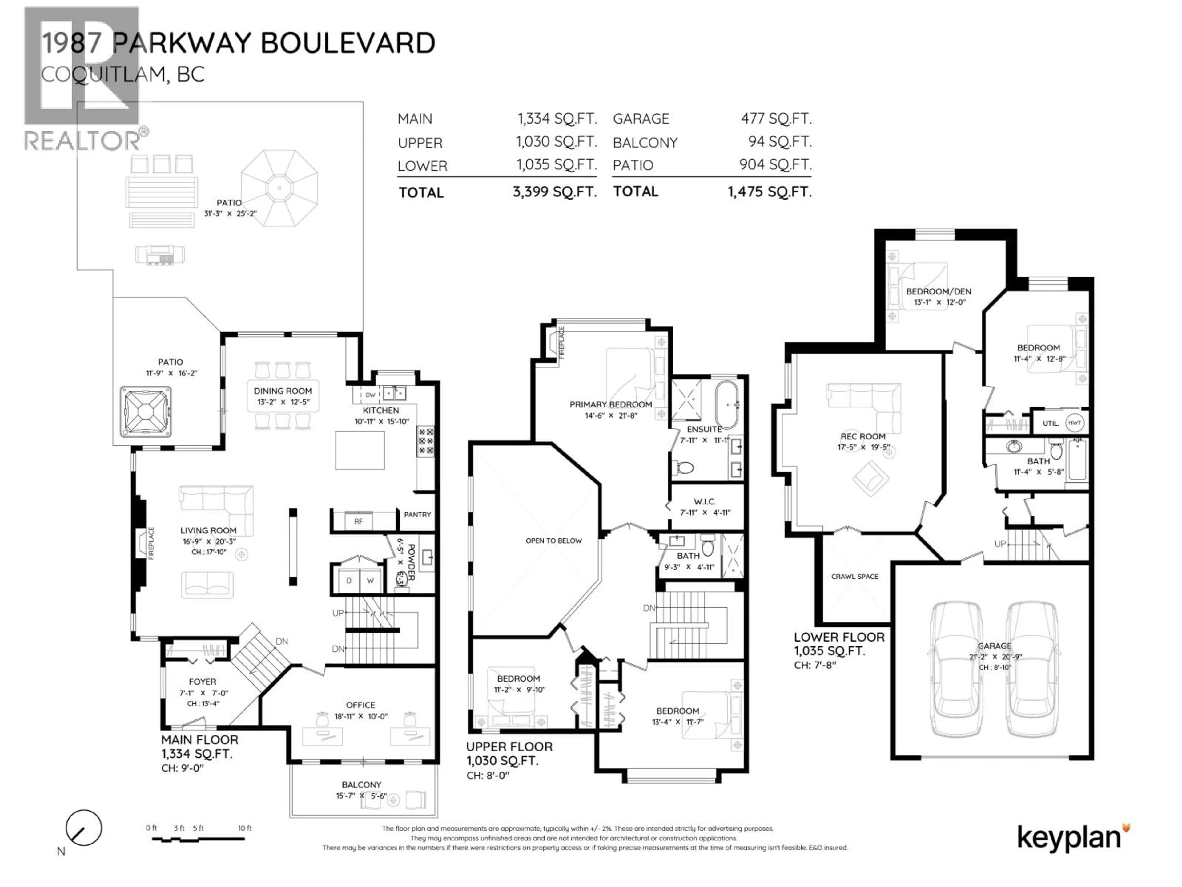 Floor plan for 1987 PARKWAY BOULEVARD, Coquitlam British Columbia V3E3J8