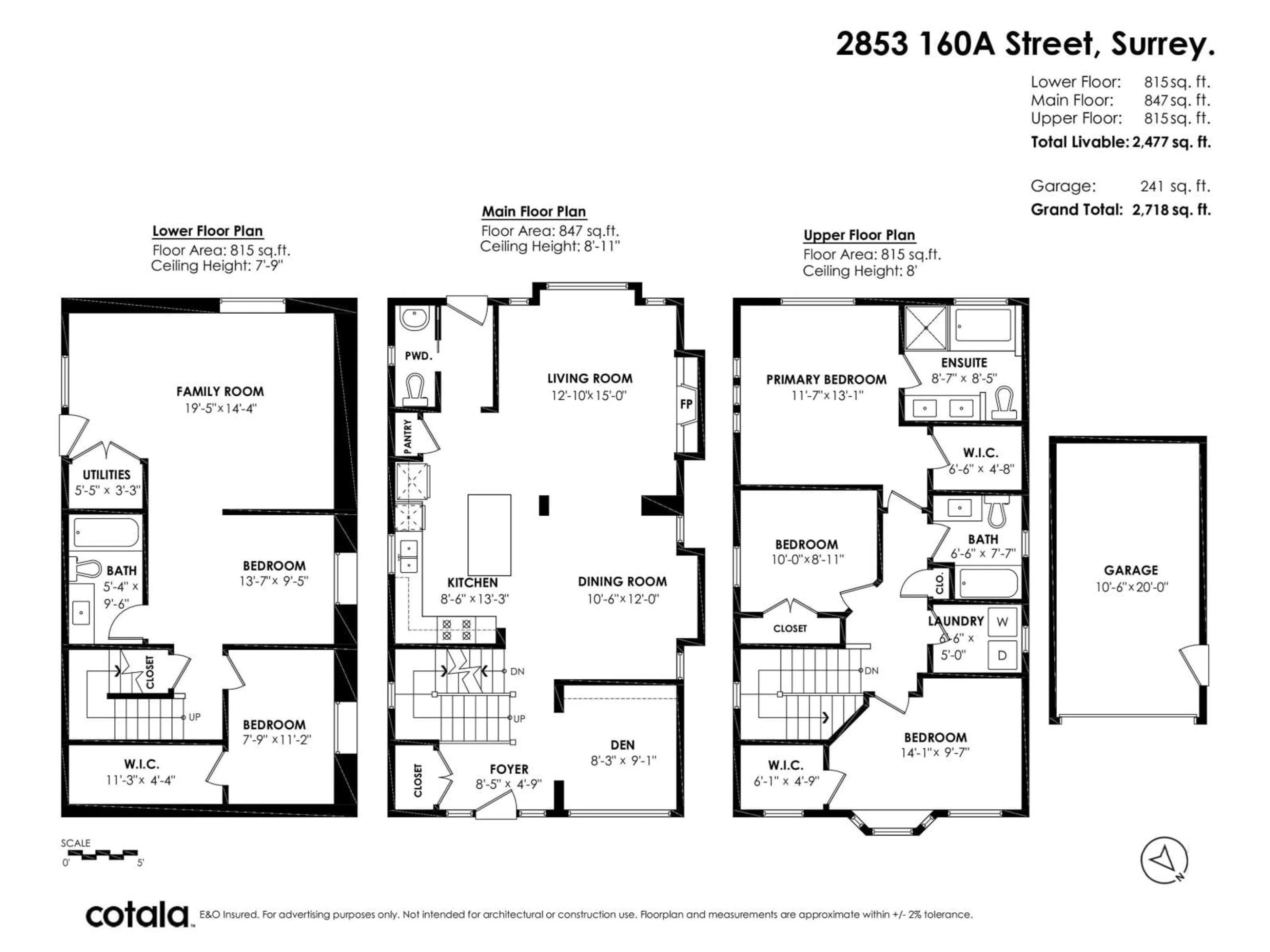 Floor plan for 2853 160A STREET, Surrey British Columbia V3Z3Y6