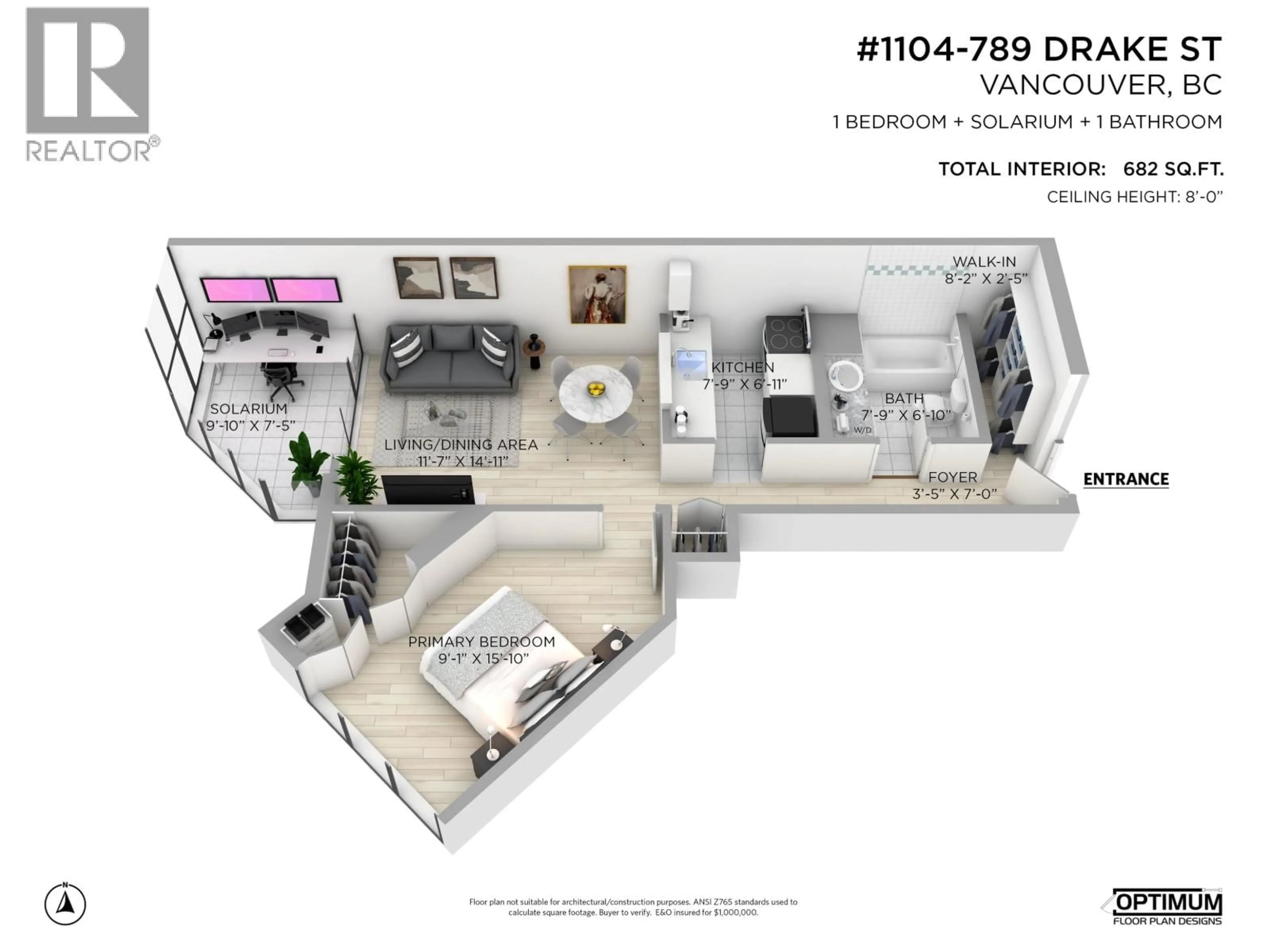 Floor plan for 1104 - 789 DRAKE STREET, Vancouver British Columbia V6Z2N7