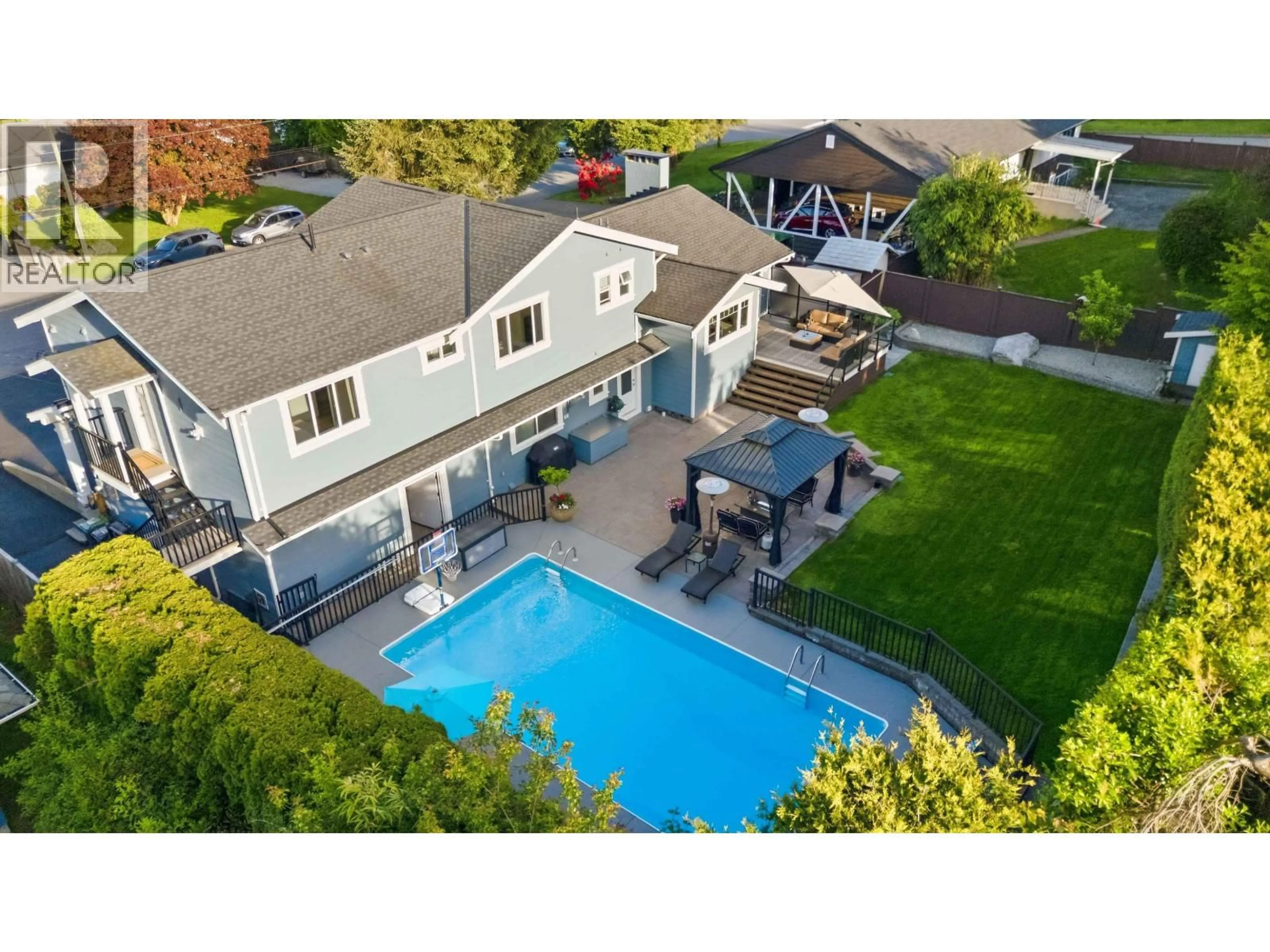 A pic from outside/outdoor area/front of a property/back of a property/a pic from drone, water/lake/river/ocean view for 3088 STARLIGHT WAY, Coquitlam British Columbia V3C3R1