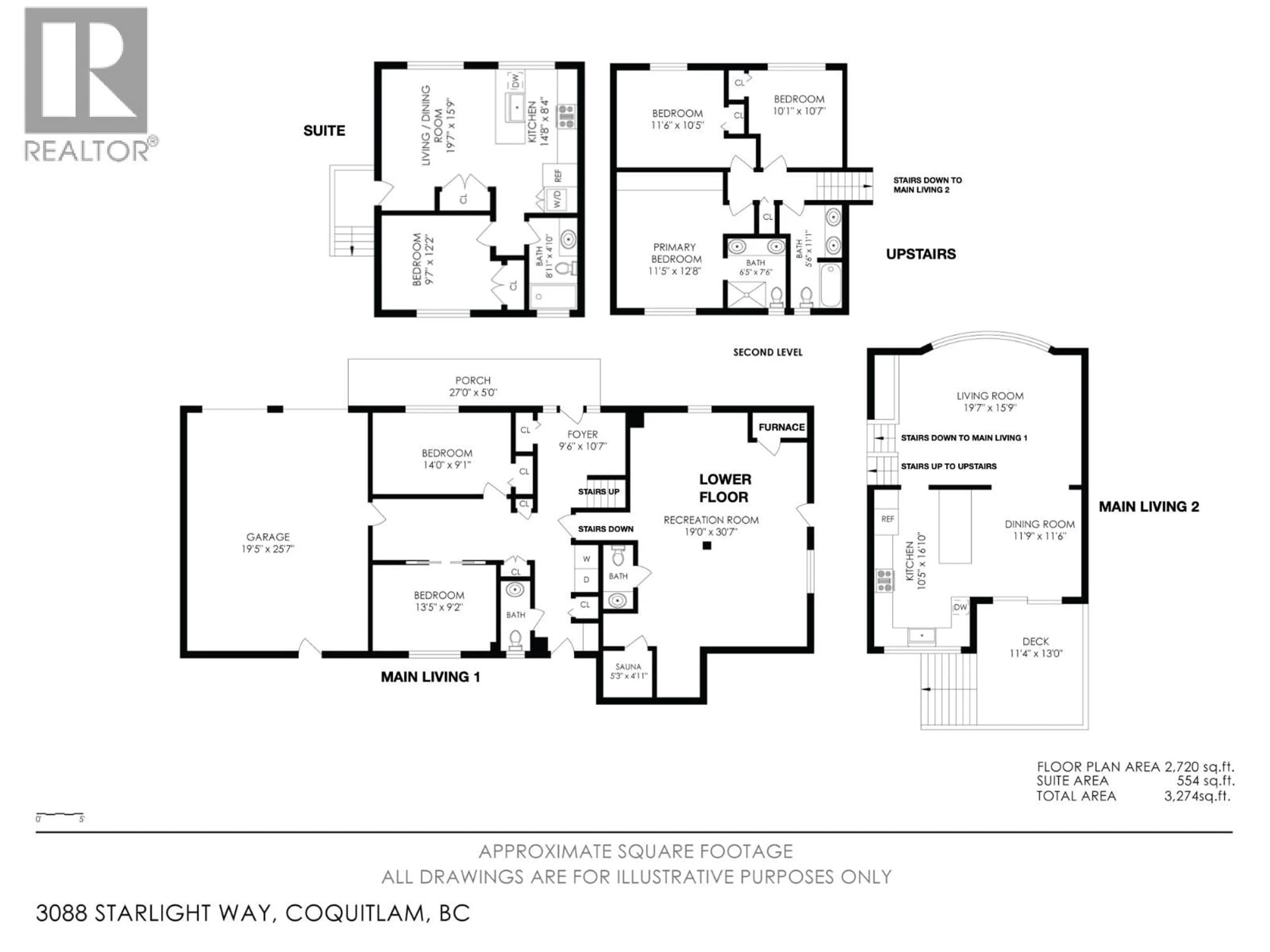 Floor plan for 3088 STARLIGHT WAY, Coquitlam British Columbia V3C3R1