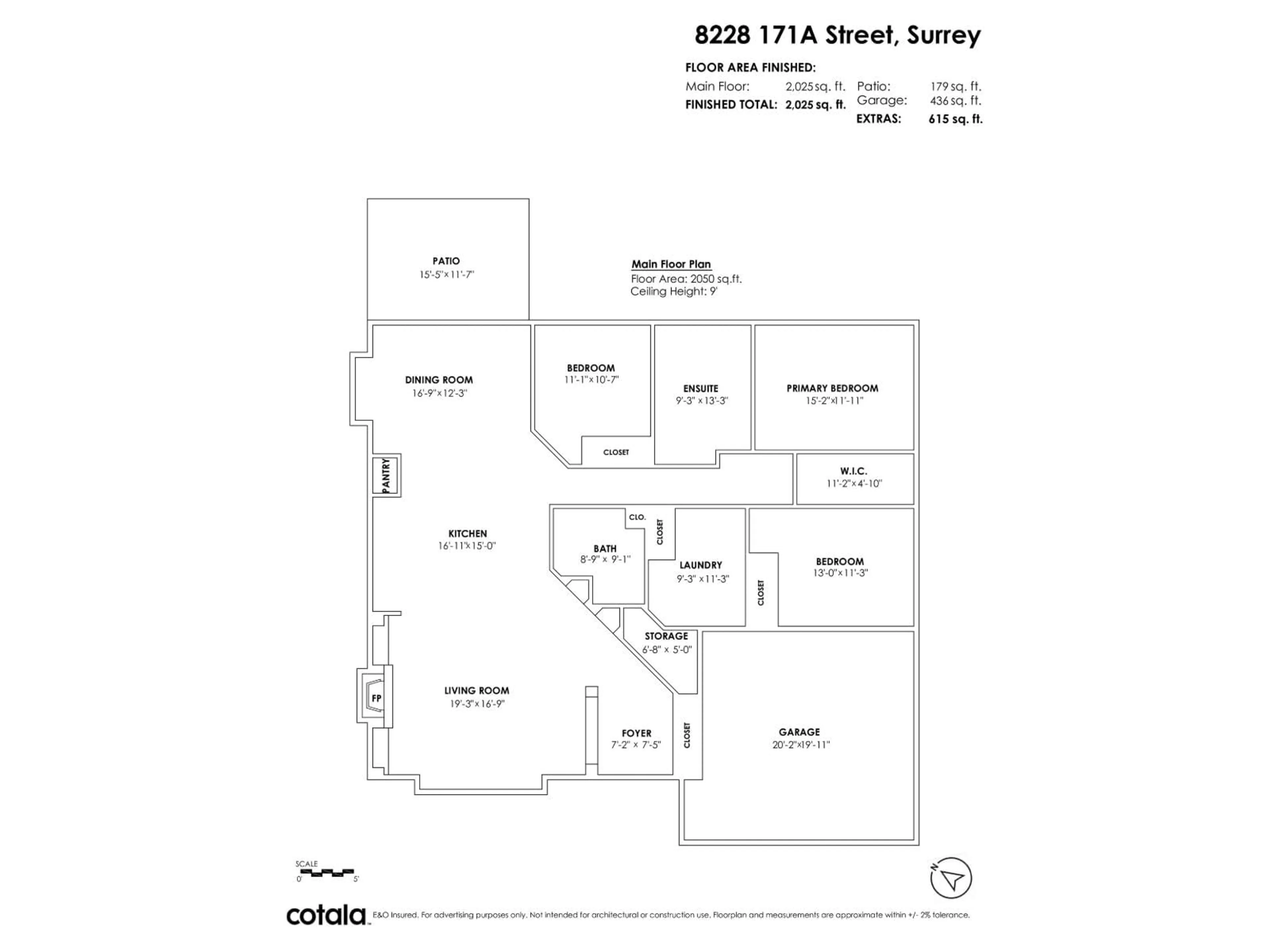 Floor plan for 8228 171A STREET, Surrey British Columbia V4N0B2