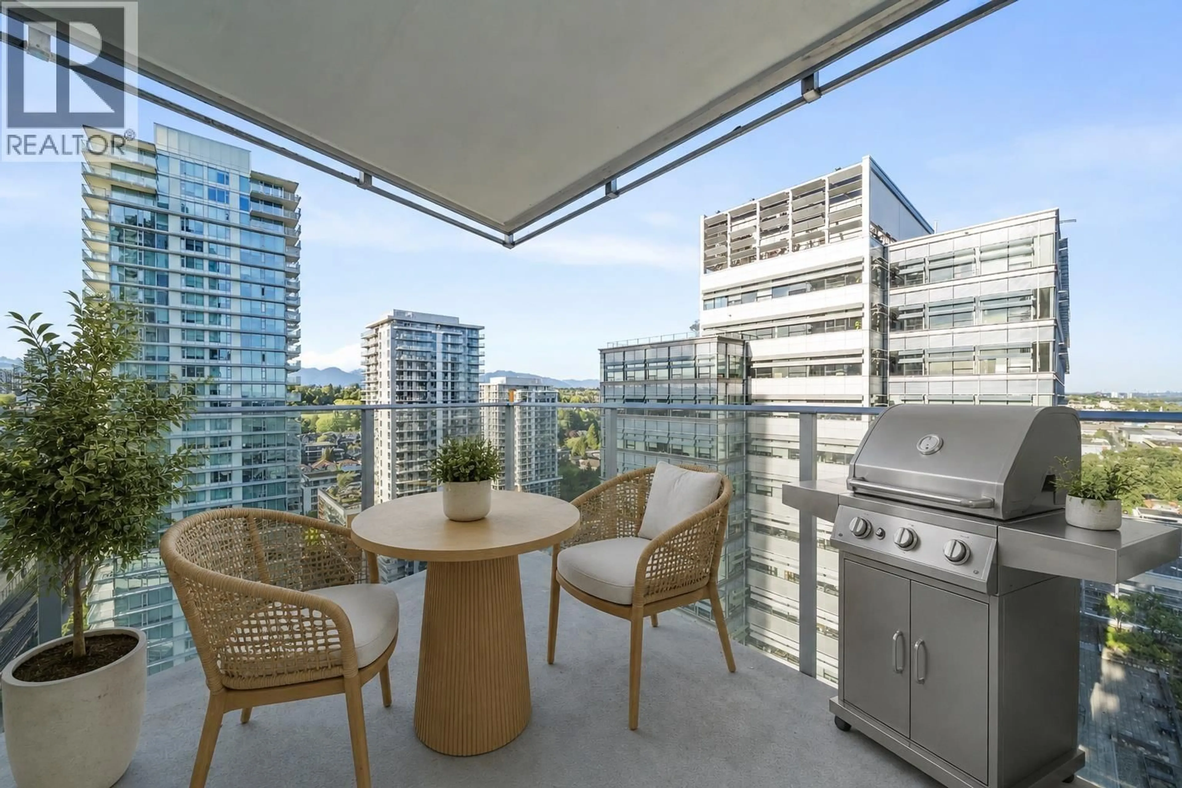 Patio, city buildings view from balcony for 2007 - 488 MARINE DRIVE, Vancouver British Columbia V5X0C6
