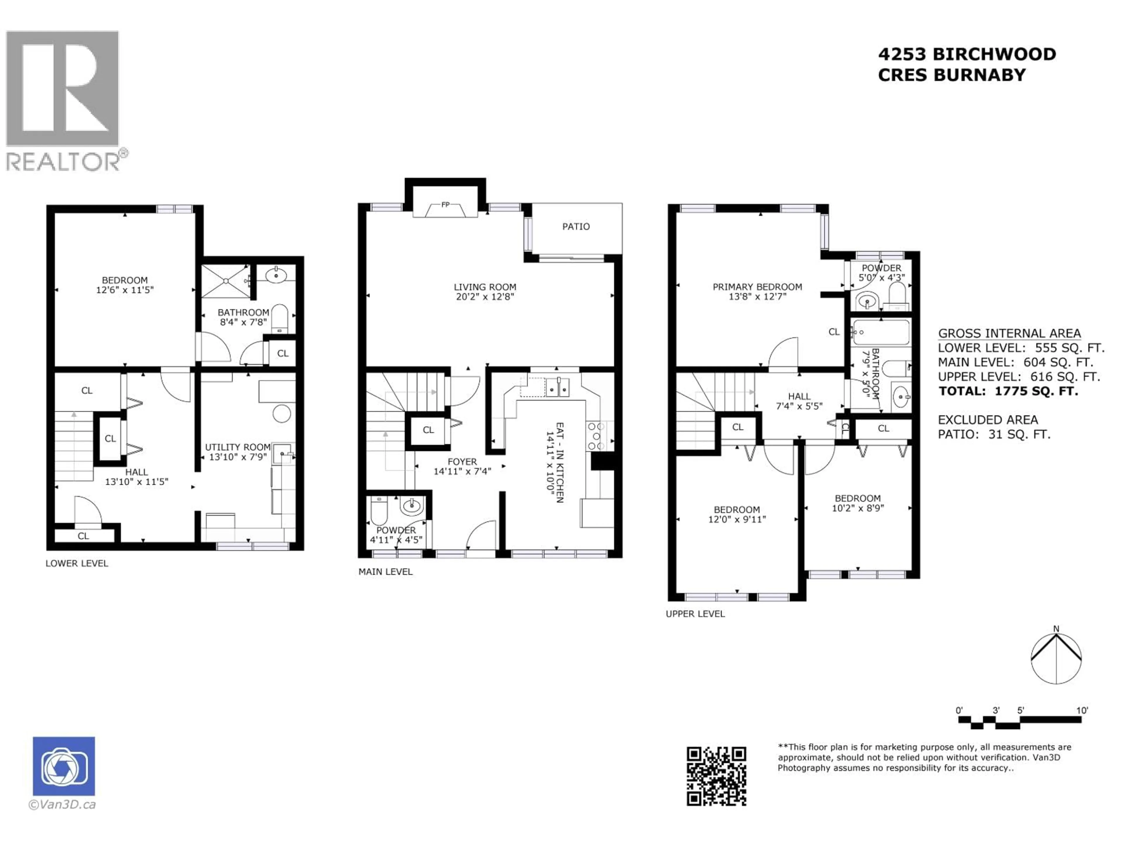 Floor plan for 4253 BIRCHWOOD CRESCENT, Burnaby British Columbia V5G4E6