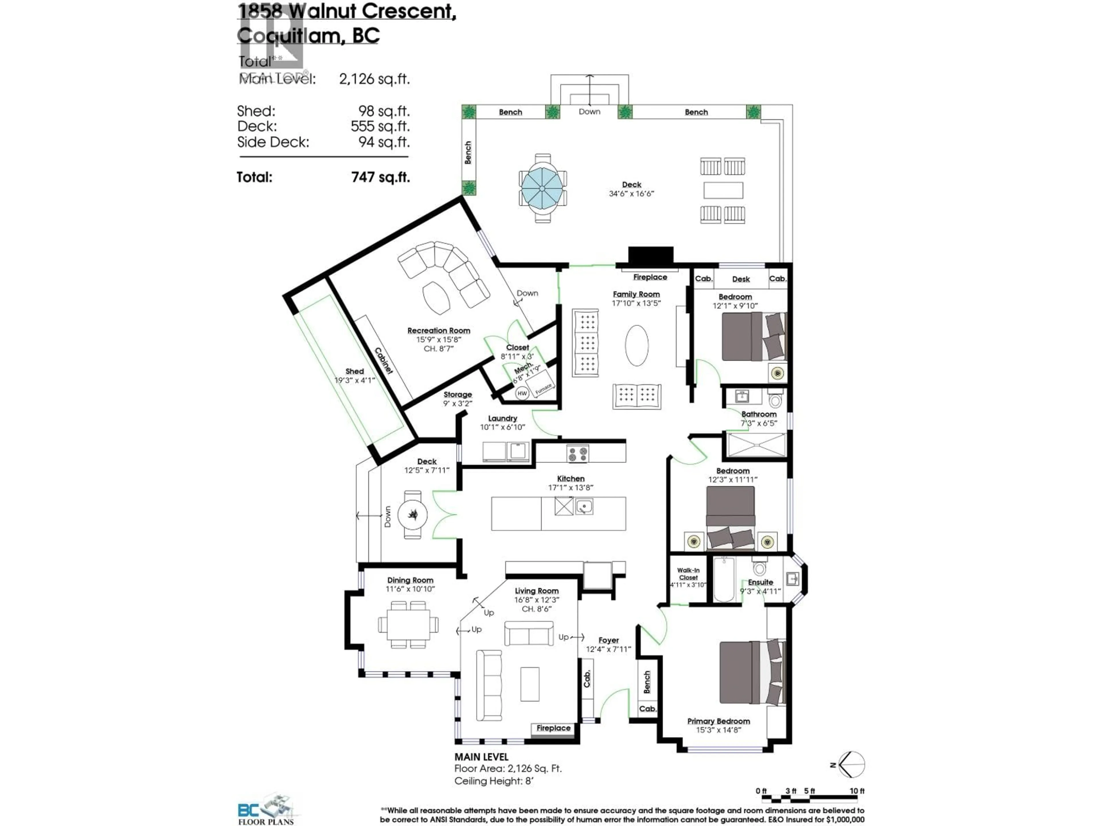 Floor plan for 1858 WALNUT CRESCENT, Coquitlam British Columbia V3J7S9
