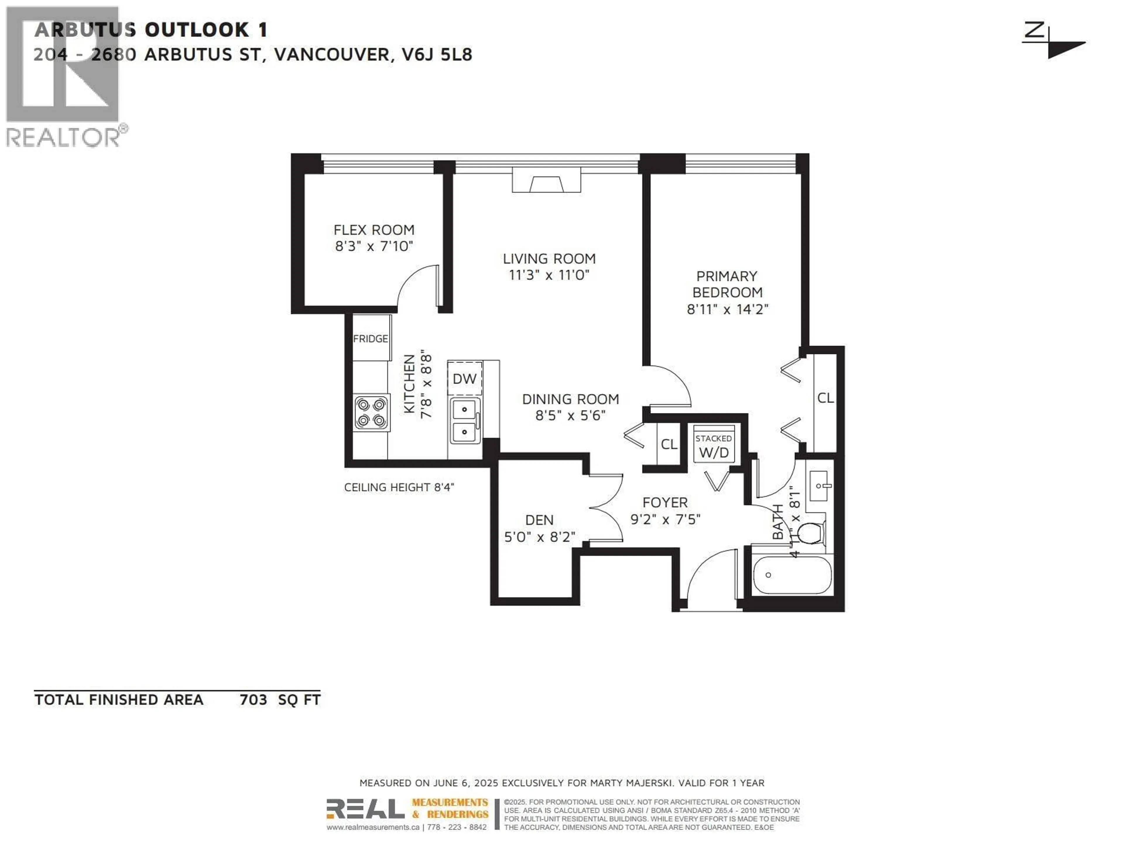 Floor plan for 204 - 2680 ARBUTUS STREET, Vancouver British Columbia V6J5L8