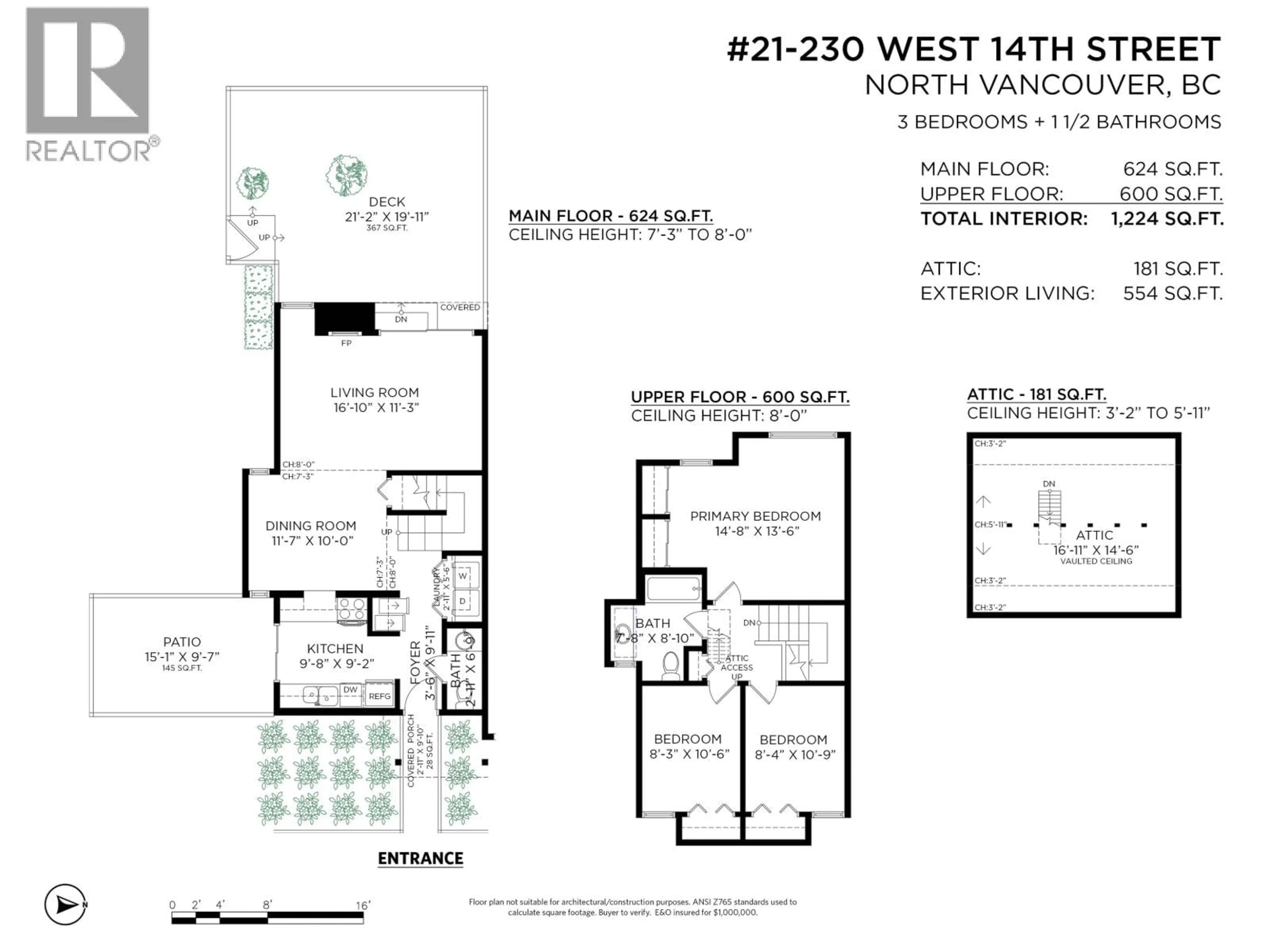 Floor plan for 21 - 230 14TH STREET, North Vancouver British Columbia V7M1P3