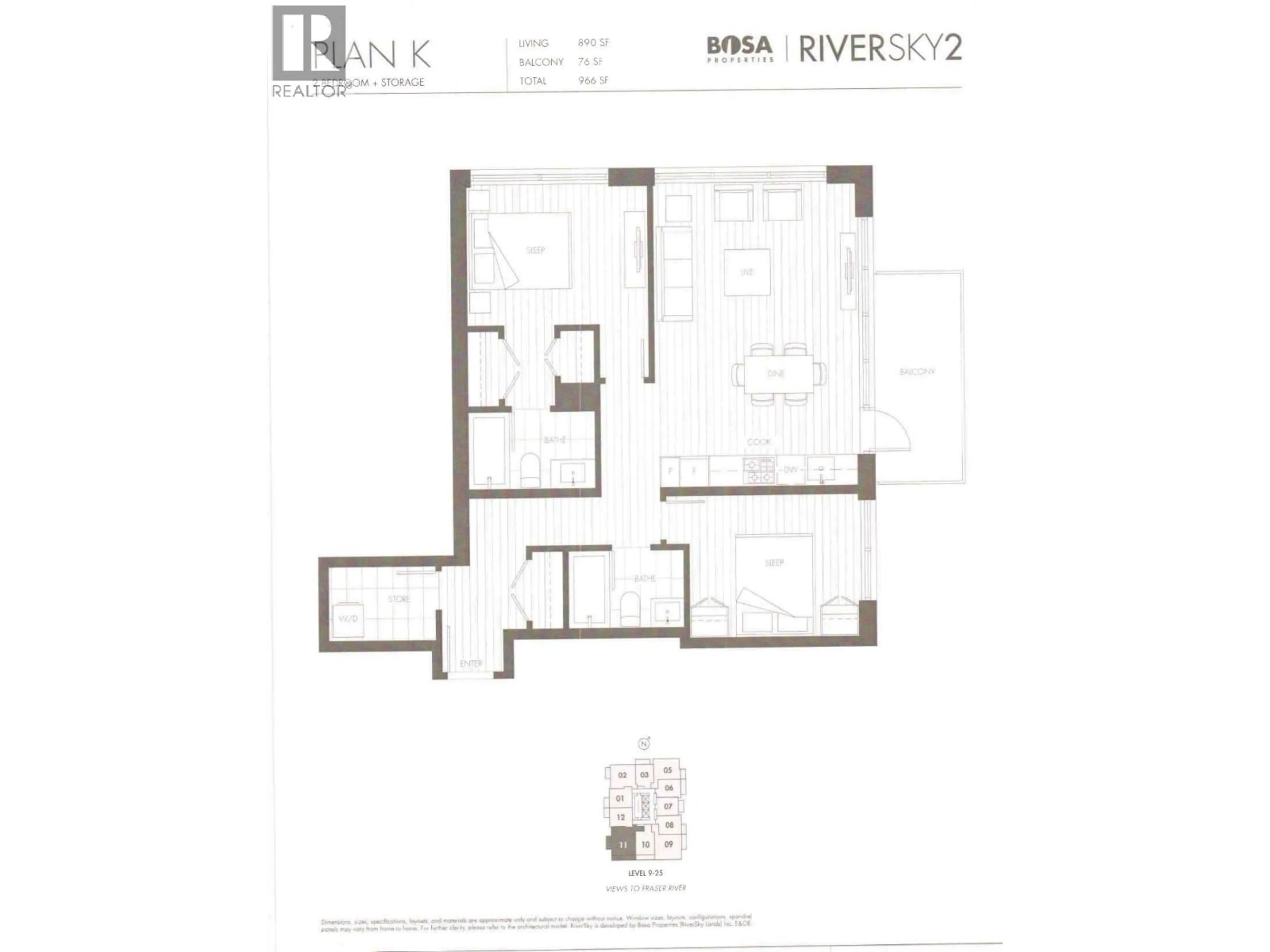 Floor plan for 1811 - 988 QUAYSIDE DRIVE, New Westminster British Columbia V3M0L5
