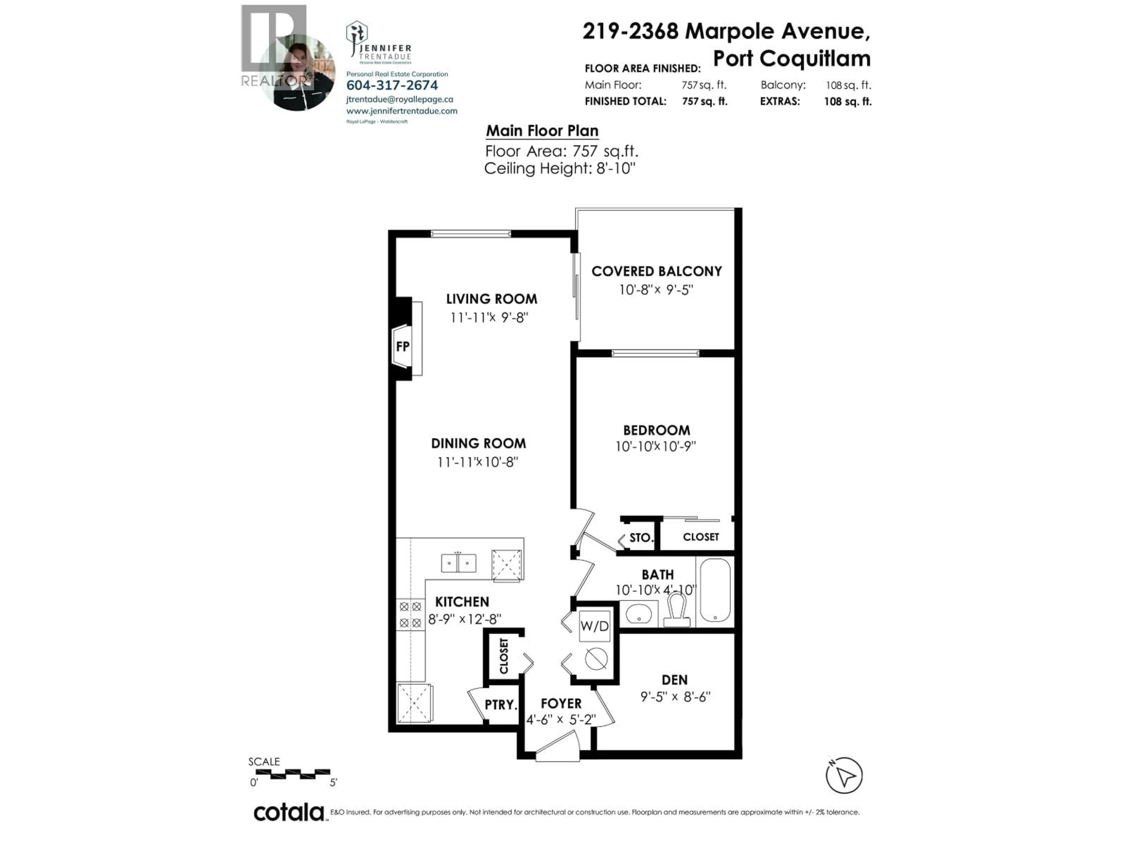 Floor plan for 219 - 2368 MARPOLE AVENUE, Port Coquitlam British Columbia V3C0B4