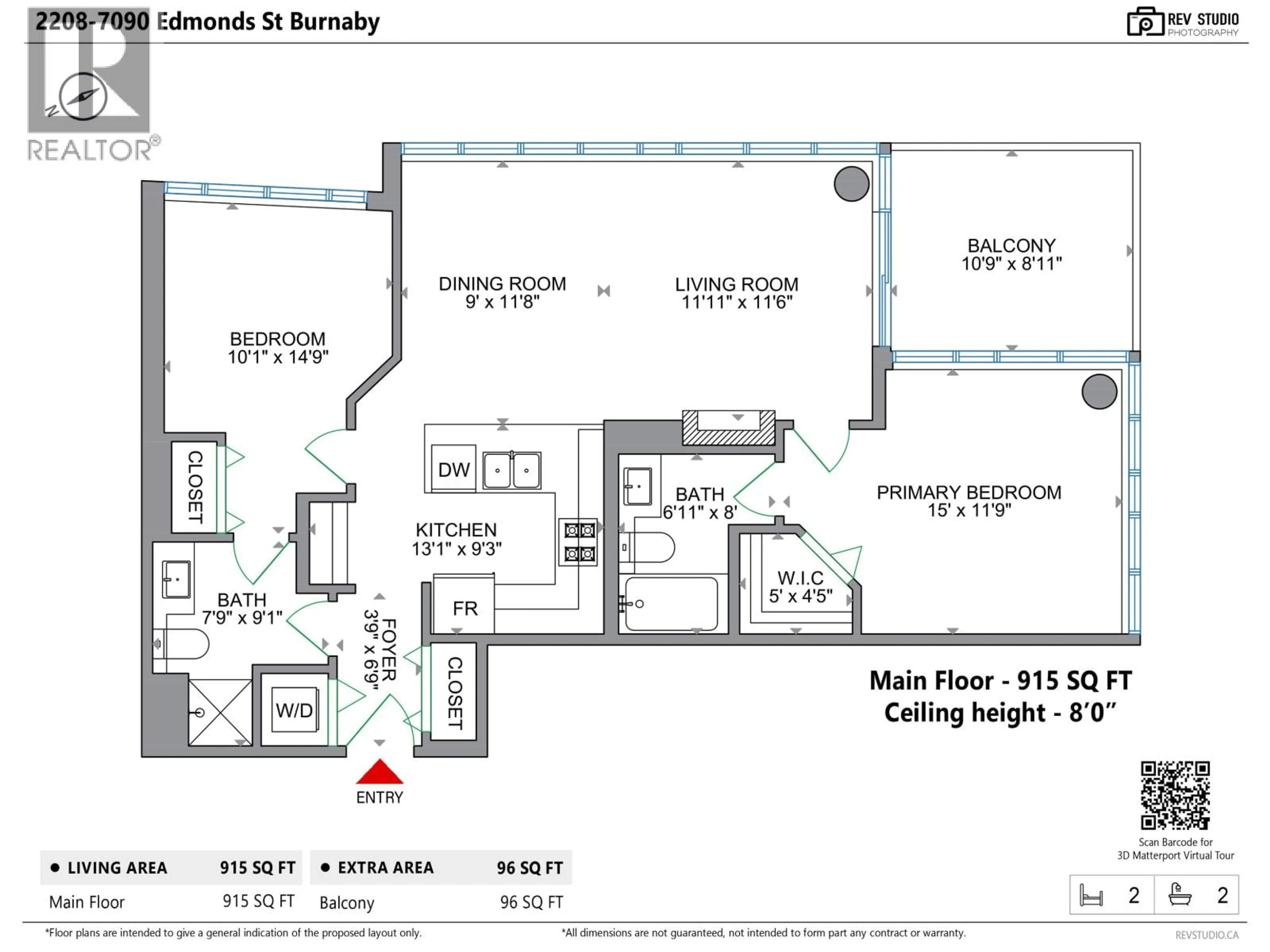 Floor plan for 2208 - 7090 EDMONDS STREET, Burnaby British Columbia V3N0C6