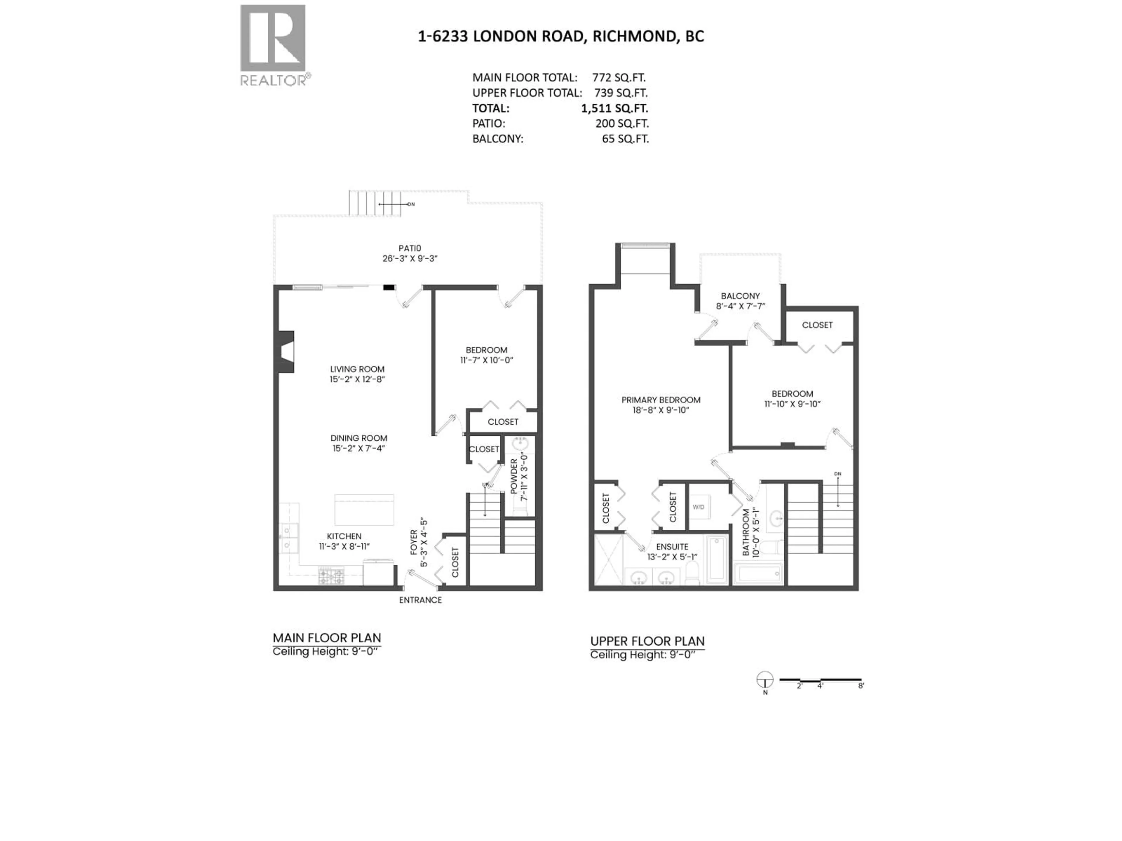 Floor plan for 1 - 6233 LONDON ROAD, Richmond British Columbia V7E3S3