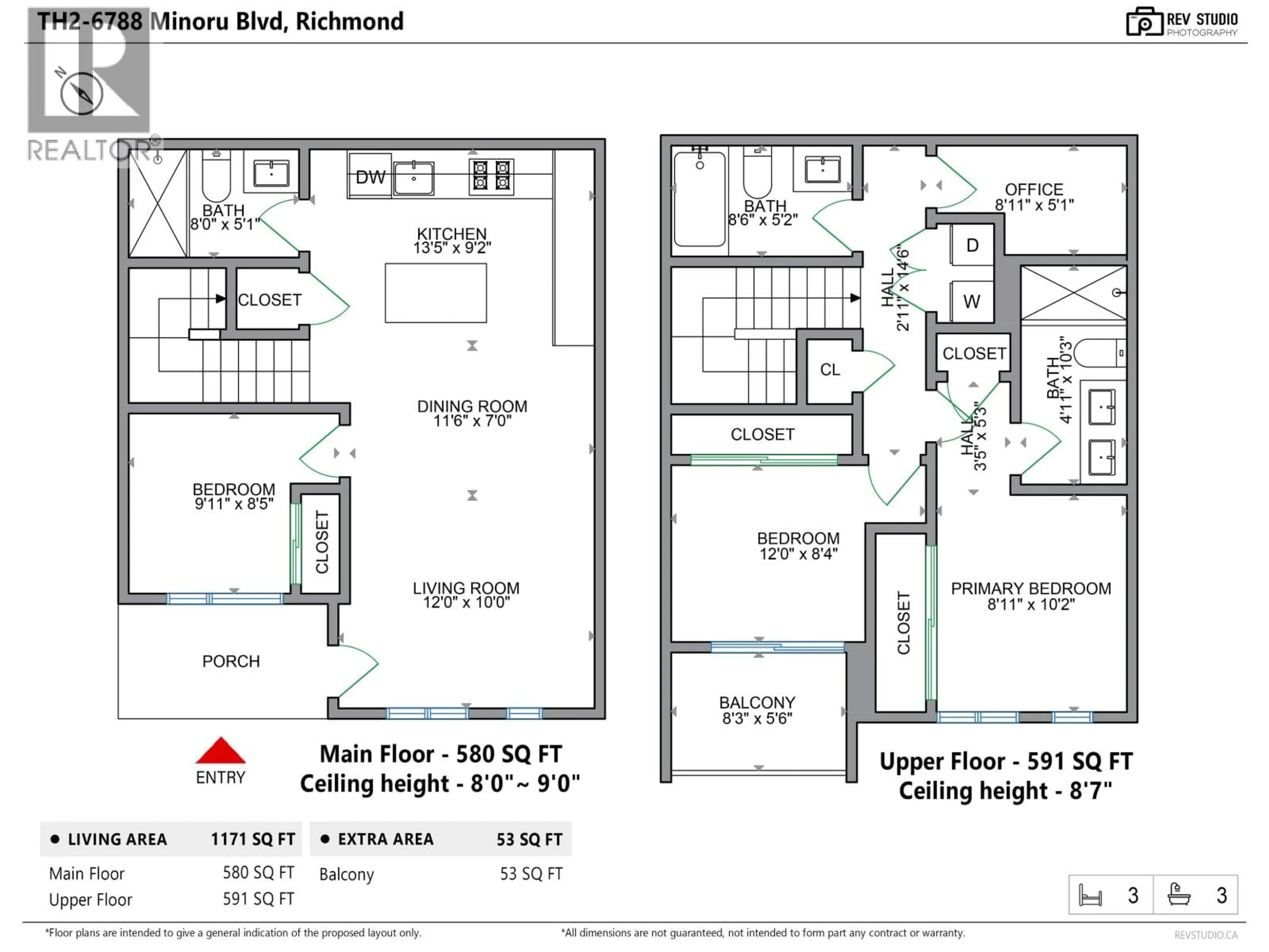 Floor plan for TH2 - 6788 MINORU BOULEVARD, Richmond British Columbia V6Y0M6