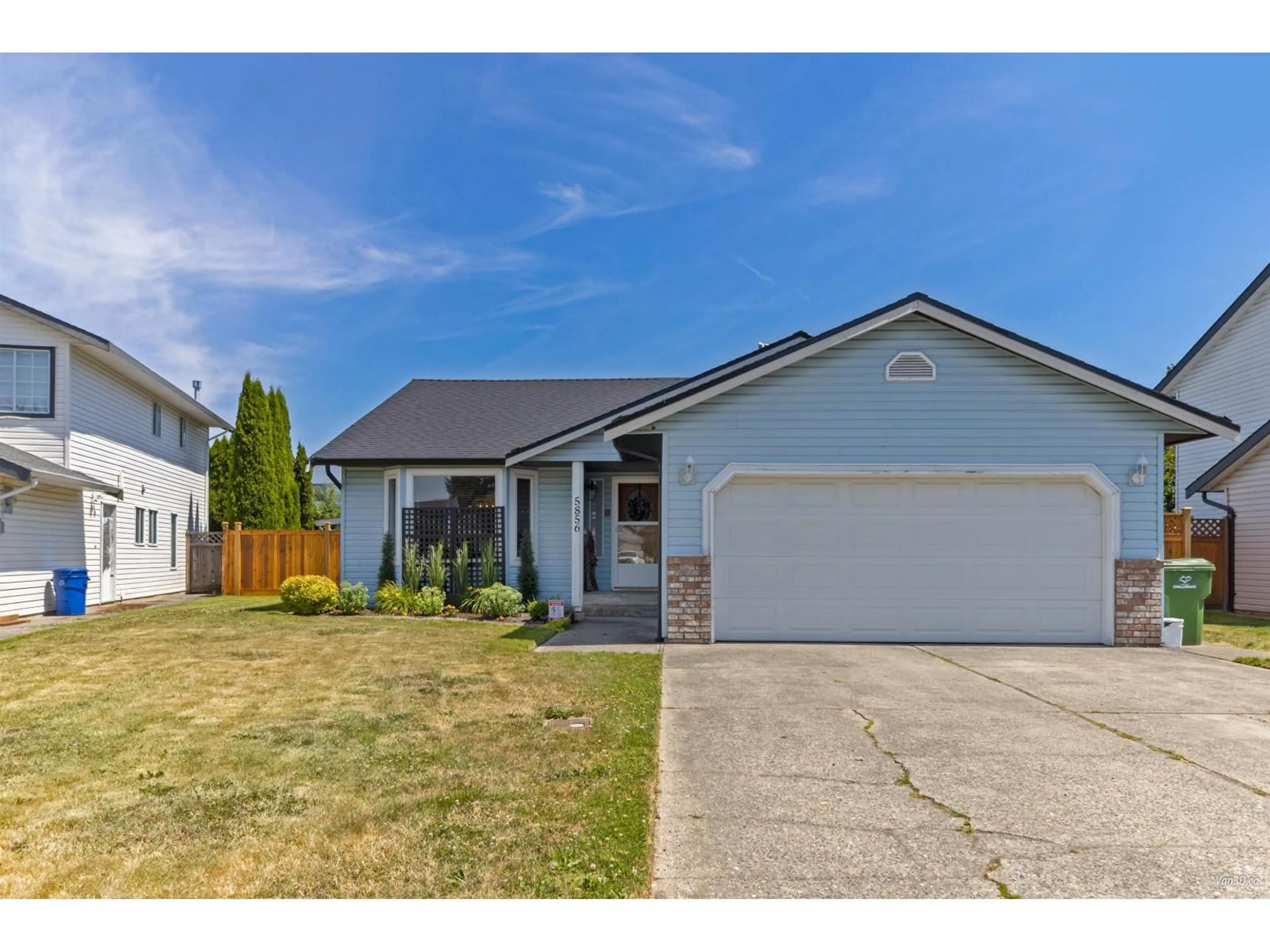 Home with vinyl exterior material, street for 5856 GLENDALE DRIVE, Chilliwack British Columbia V2R2Y5