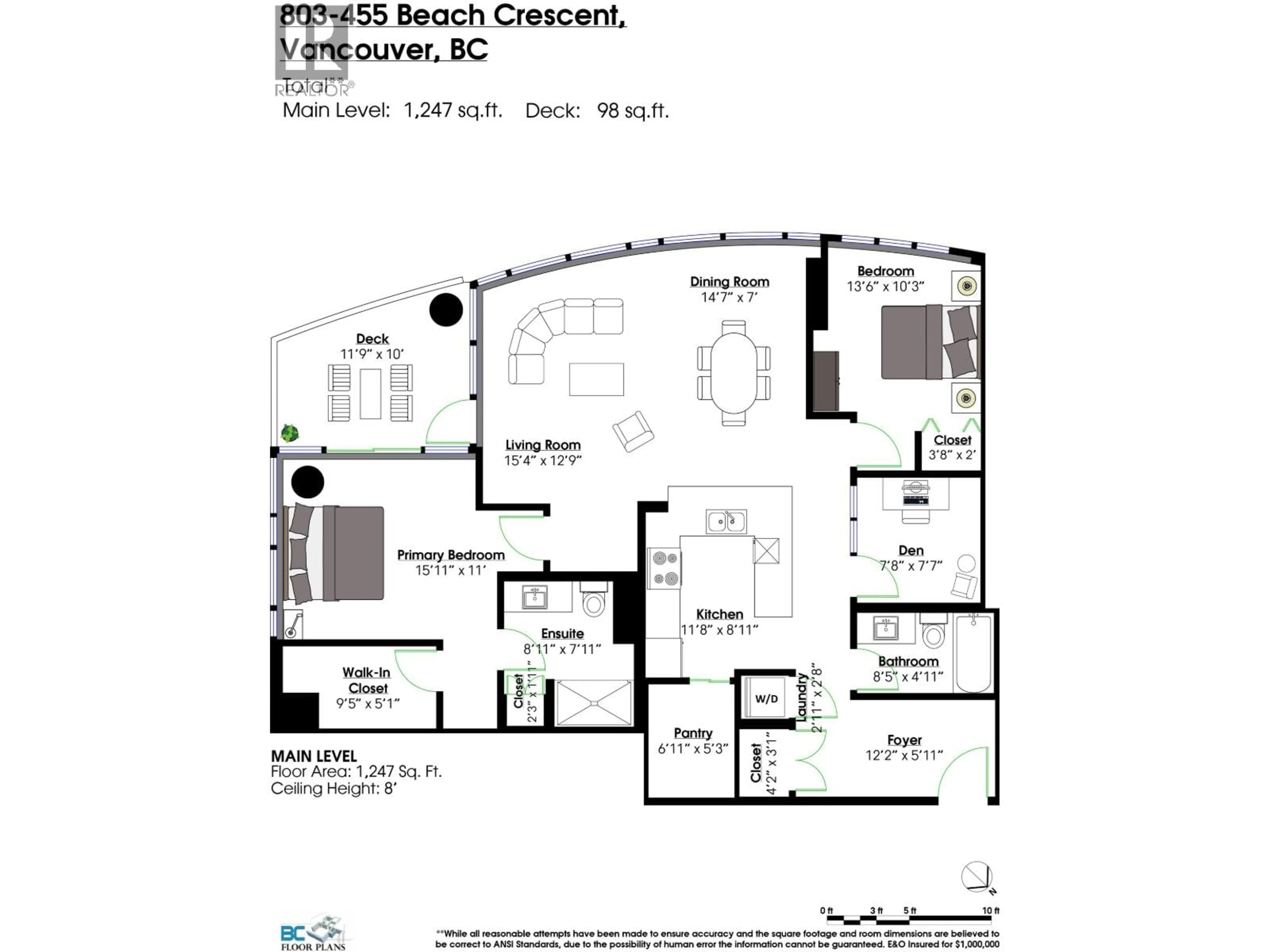 Floor plan for 803 - 455 BEACH CRESCENT, Vancouver British Columbia V6Z3E5