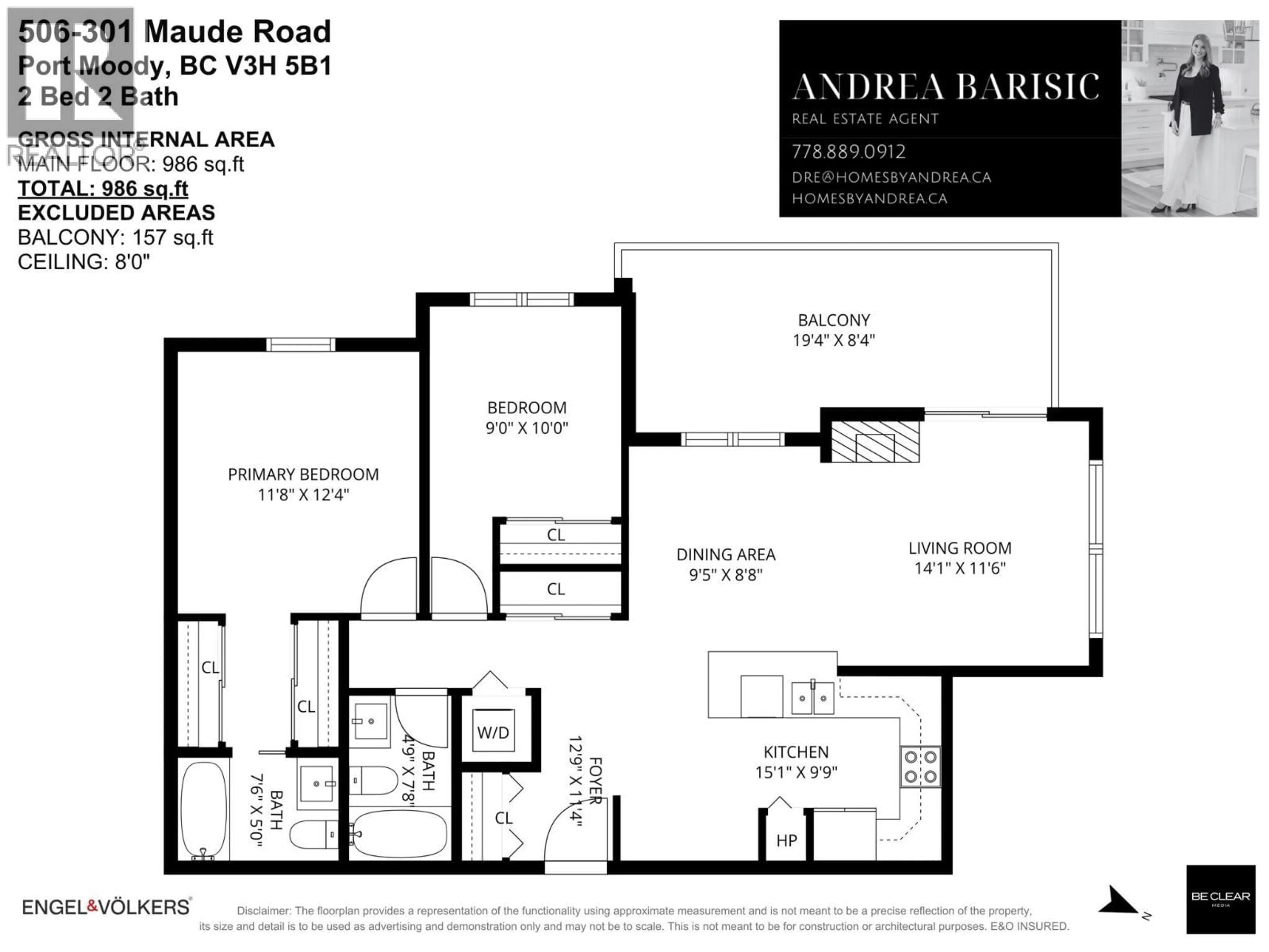 Floor plan for 506 - 301 MAUDE ROAD, Port Moody British Columbia V3H5B1