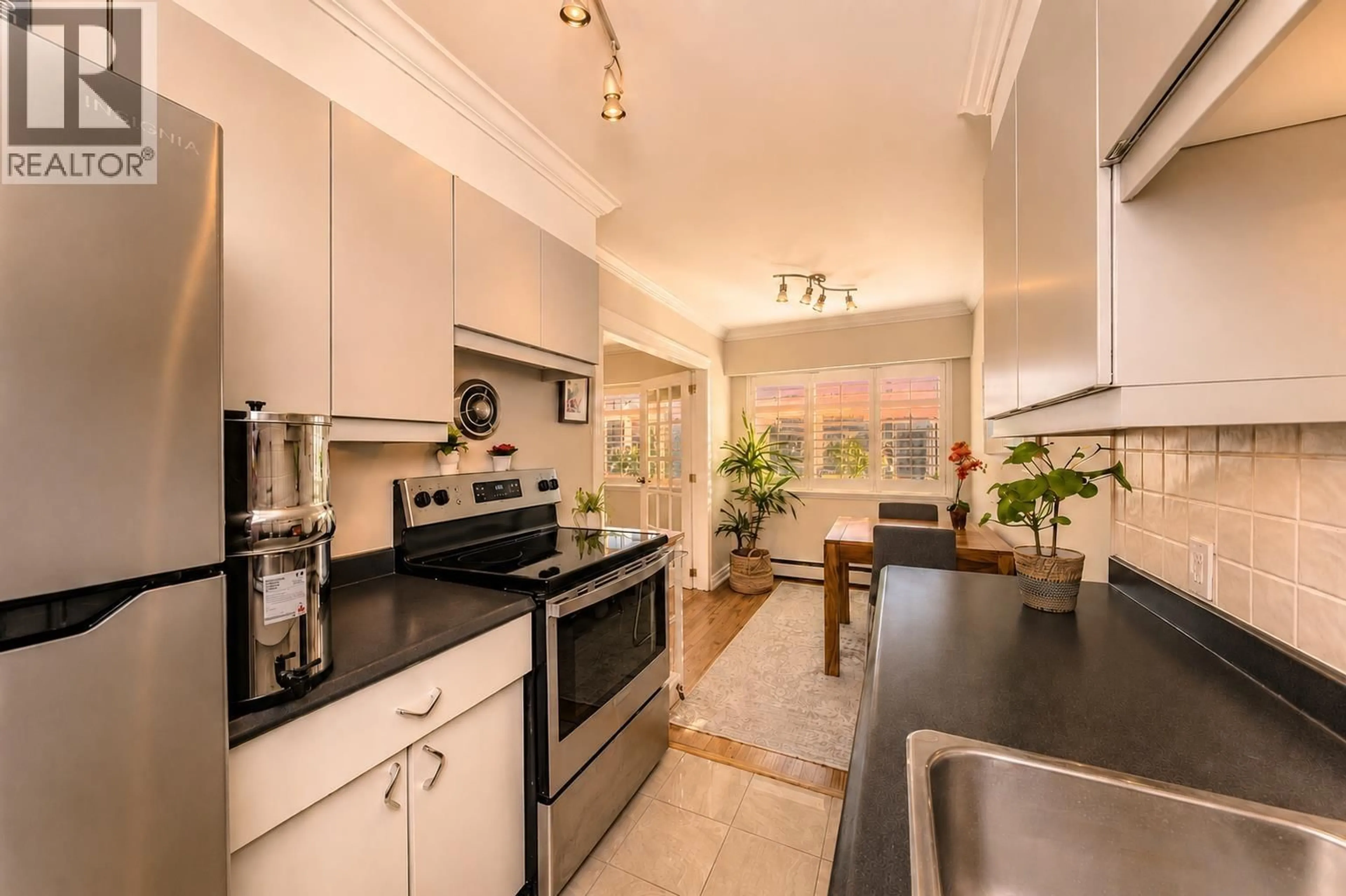 Standard kitchen, ceramic/tile floor for 305 - 2430 POINT GREY ROAD, Vancouver British Columbia V6K1A2