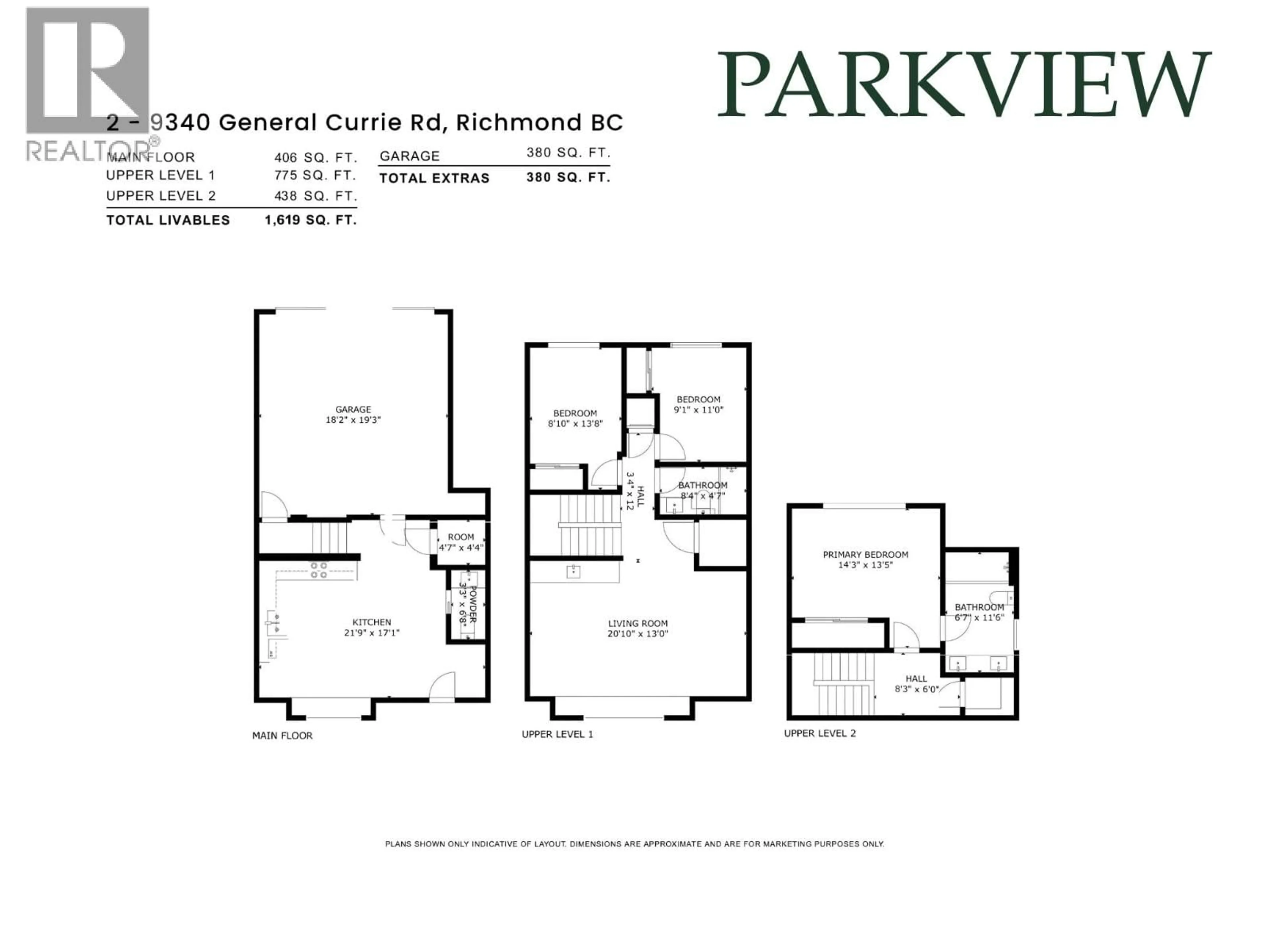 Floor plan for 2 - 9340 GENERAL CURRIE ROAD, Richmond British Columbia V6Y1M6