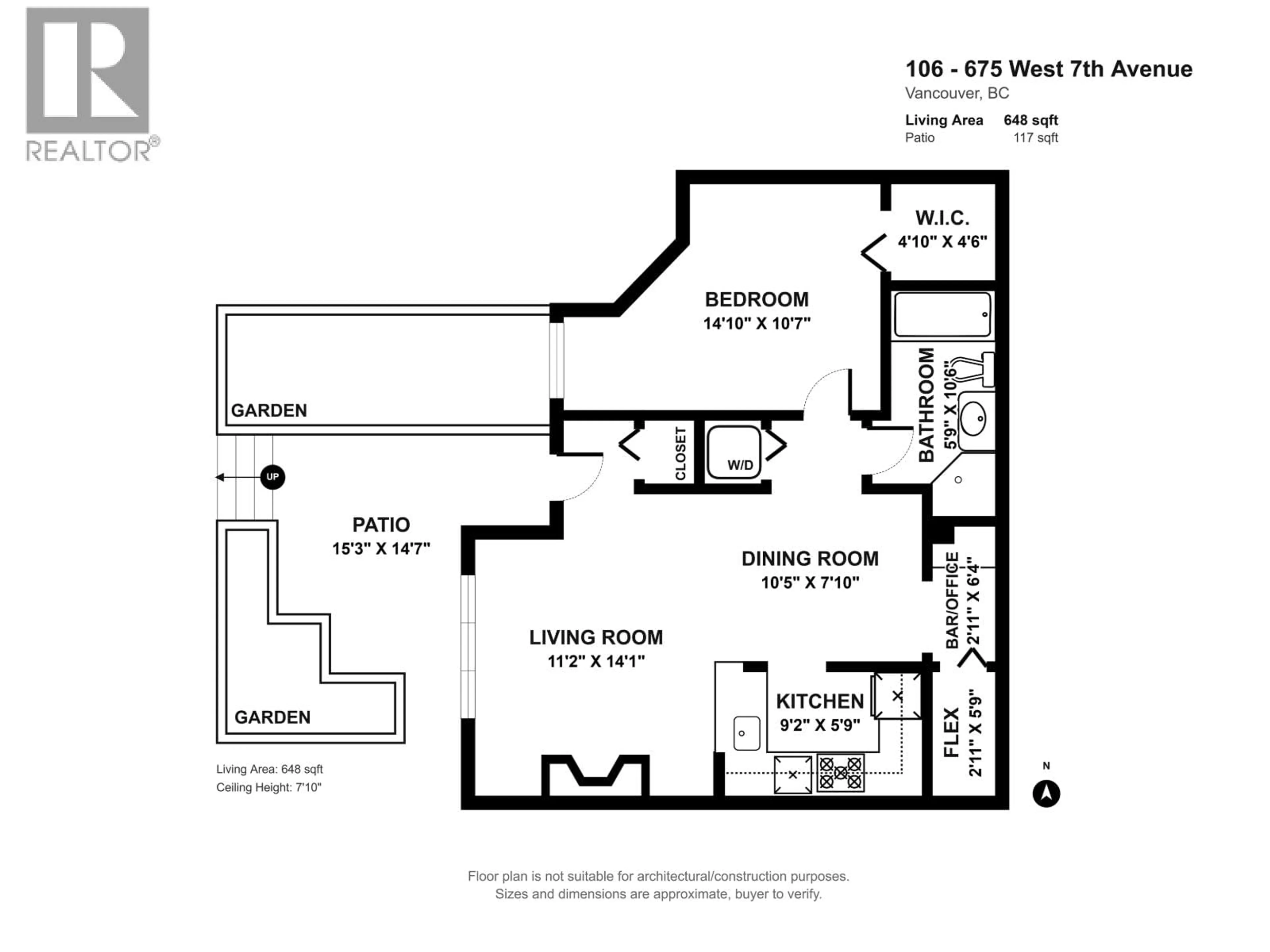 Floor plan for 106 - 675 7TH AVENUE, Vancouver British Columbia V5Z1B6
